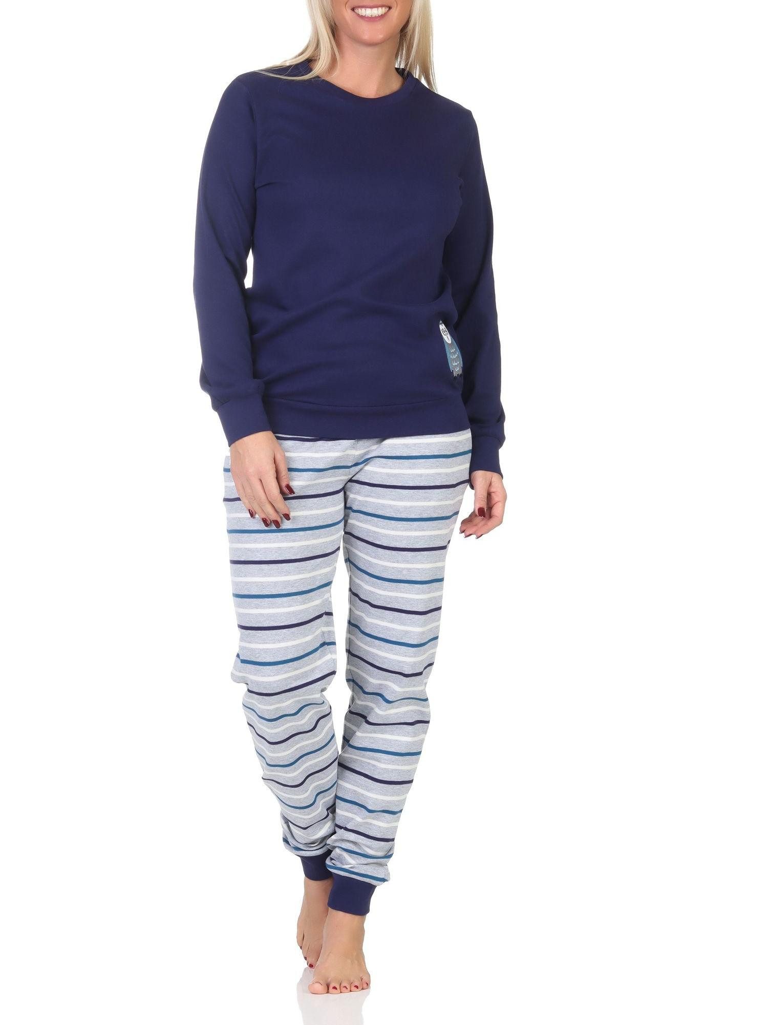 Pyjama Normann Damen Schlafanzug in Kuschel Interlock Qualität + Tiermotiv