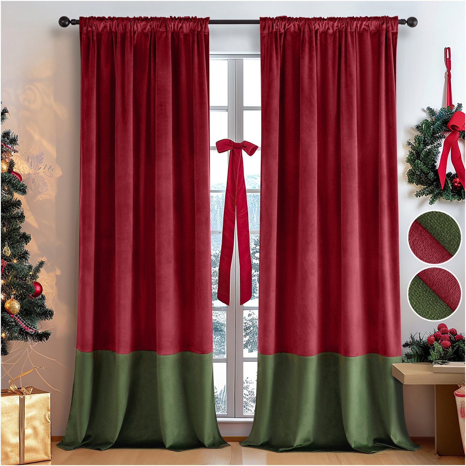 Sunicol Gardine Blickdicht Samtvorhang für Schlafzimmer Wohnzimmer, 2er Set günstig online kaufen