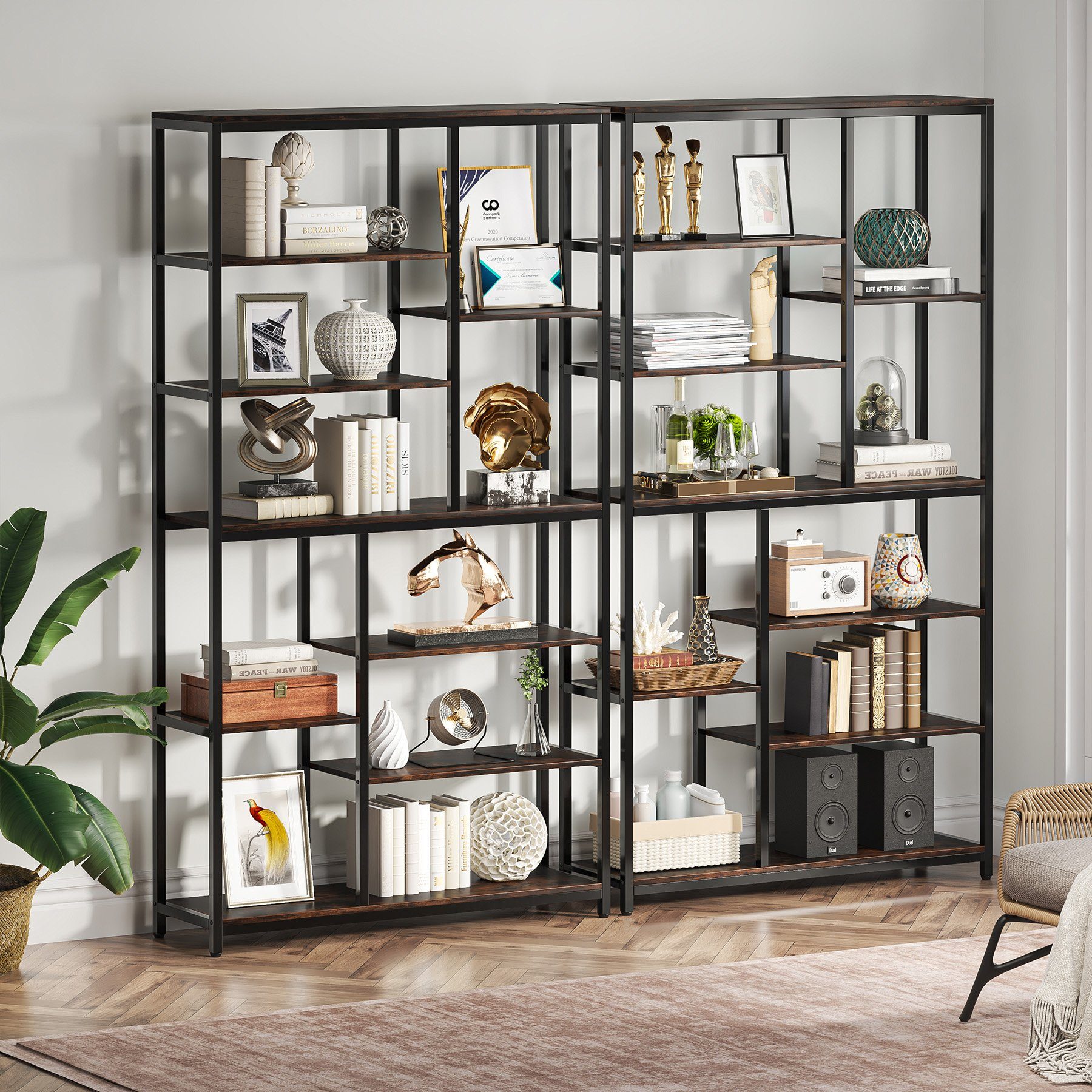 Tribesigns Bücherregal Tribesigns 200 cm hohes günstig online kaufen
