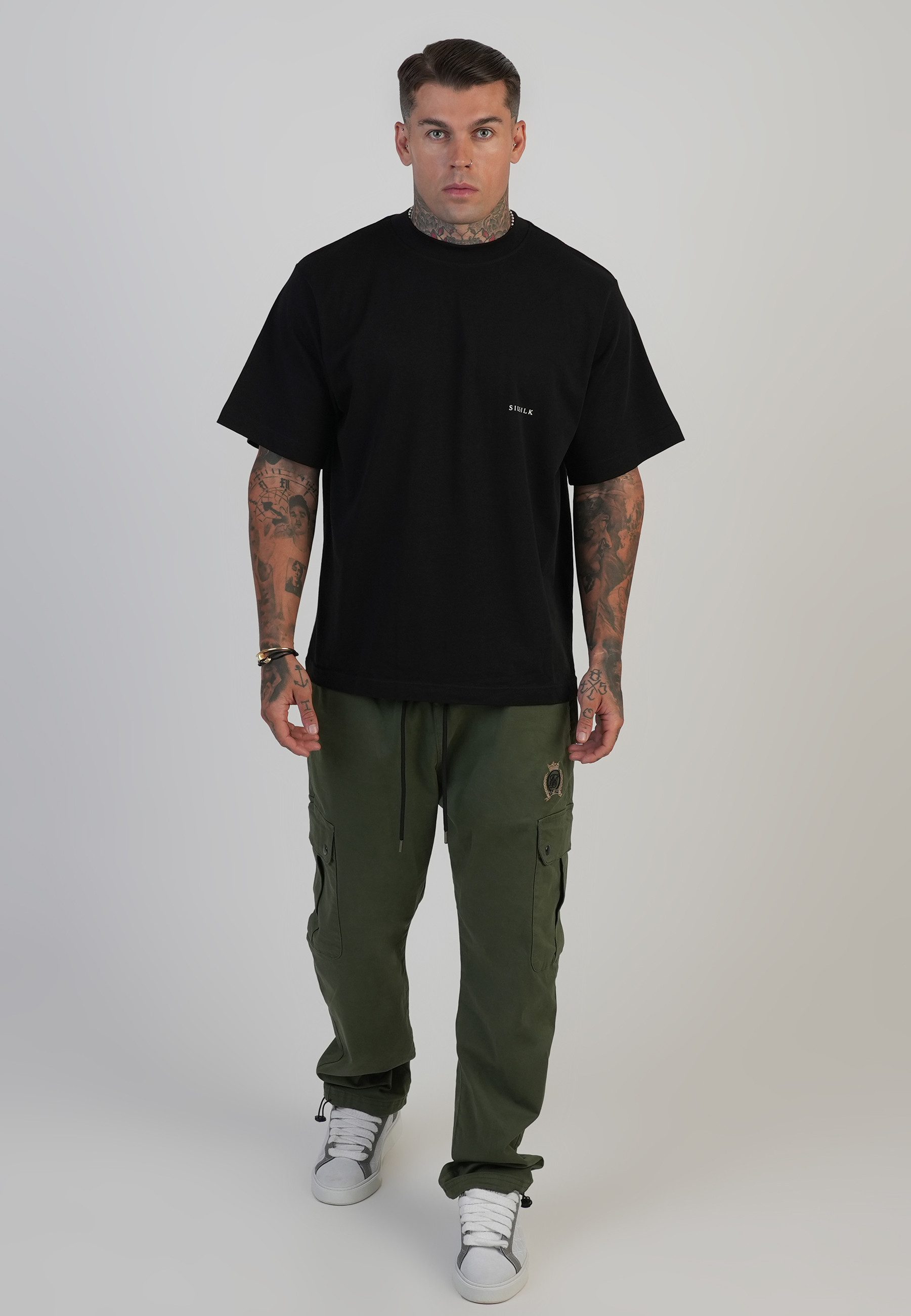 Siksilk Cargohose SikSilk Herren Loose Fit Cargohosen