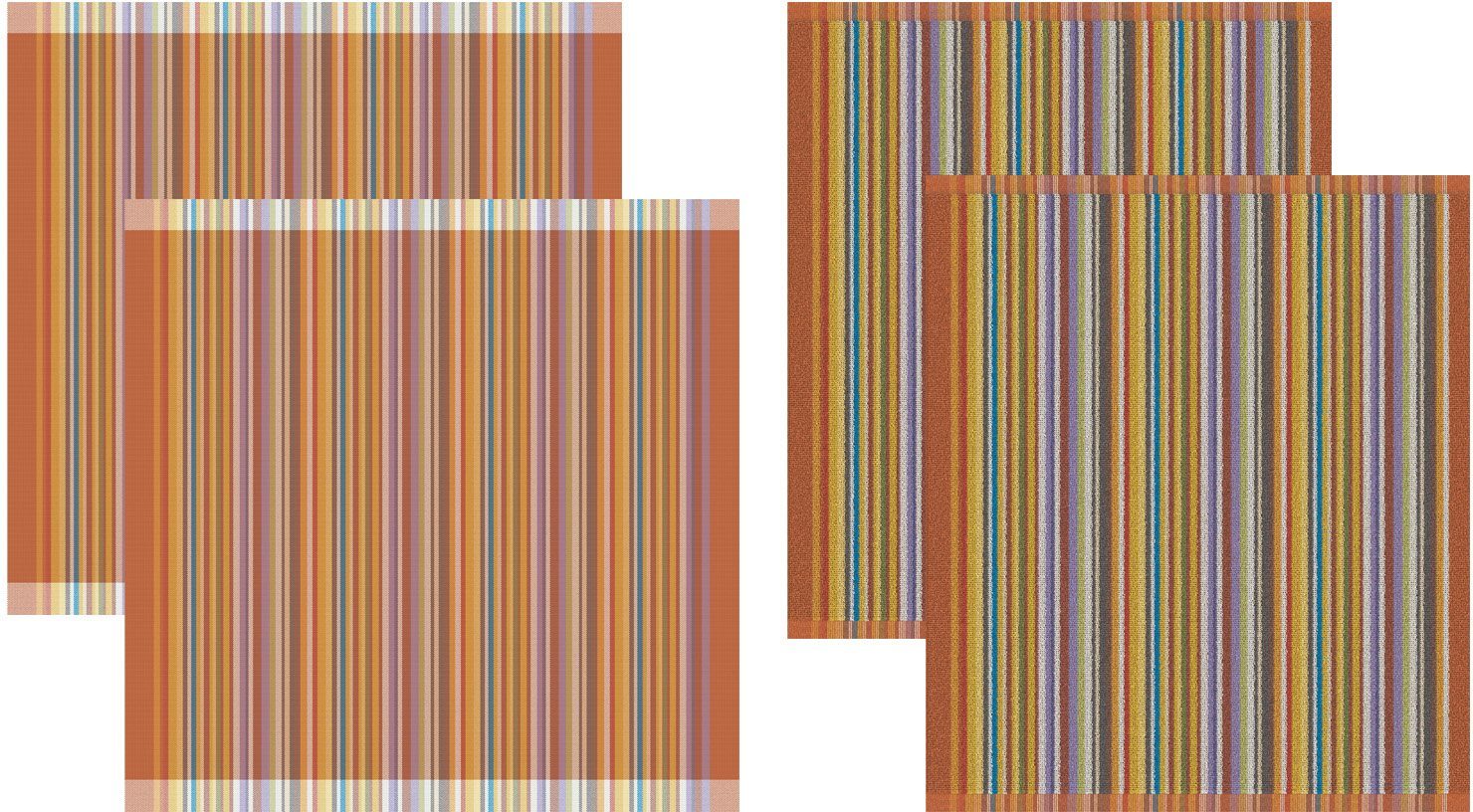 DDDDD Geschirrtuch Over the bestehend (Set, rainbow, aus + Geschirrtuch) Küchentuch Combi-Set: 2x 2x 4-tlg