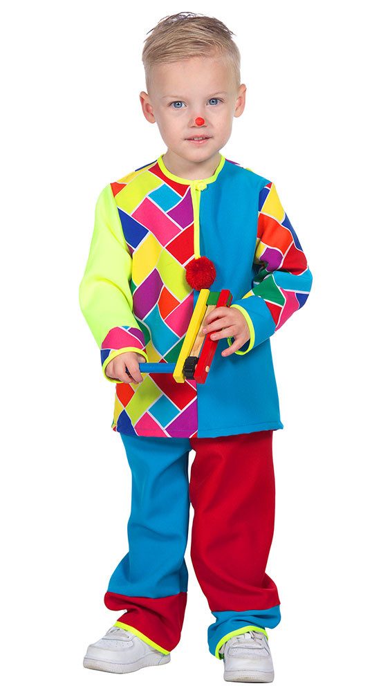 Karneval-Klamotten Clown-Kostüm Kleinkinder Baby kariertes buntes Clownkostüm, Clown Kostüm Narre Pierrot Harlekin Junge Mädchen Kostüm Karneval