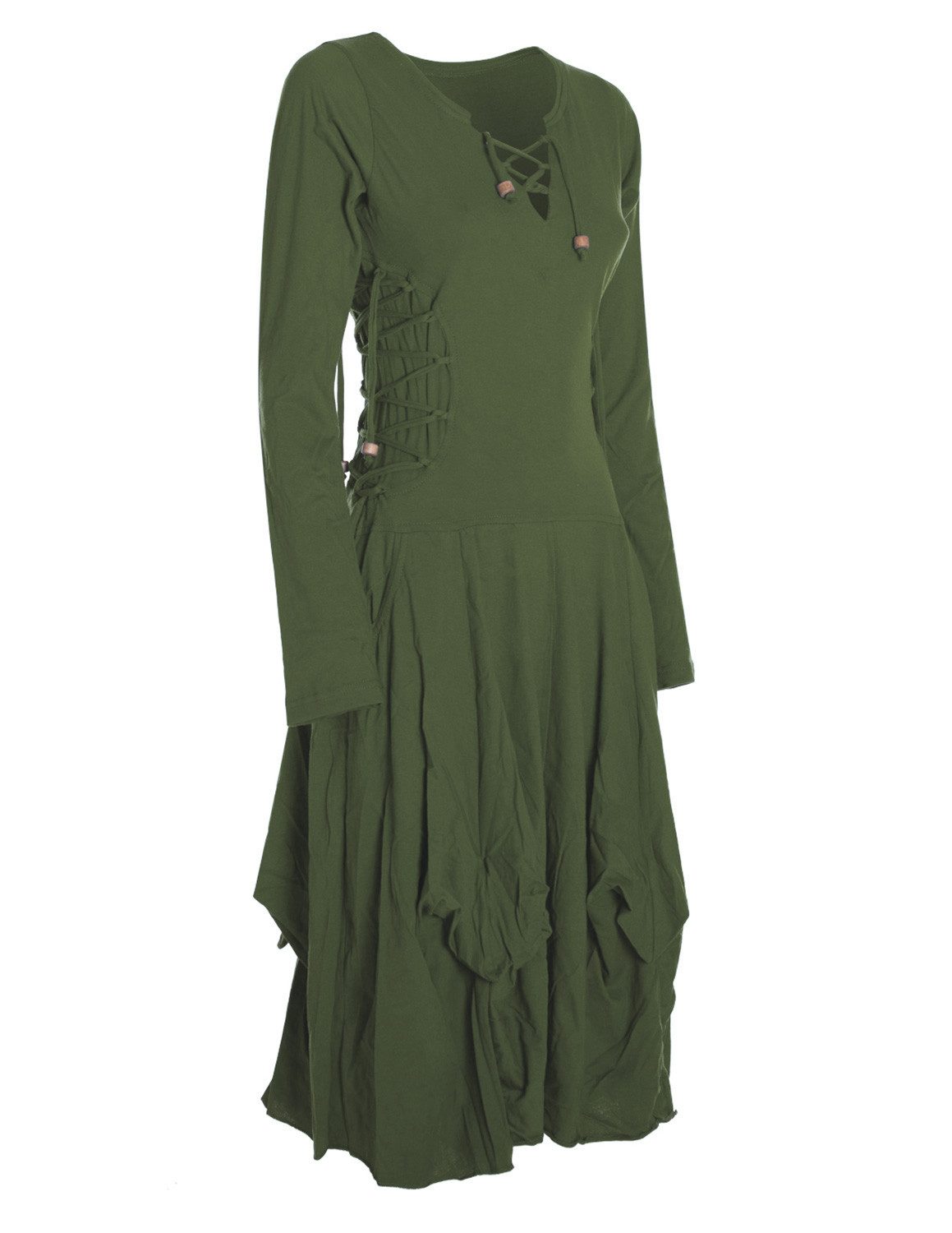 Vishes Midikleid Langes Langarm Bio Ballonkleid günstig online kaufen