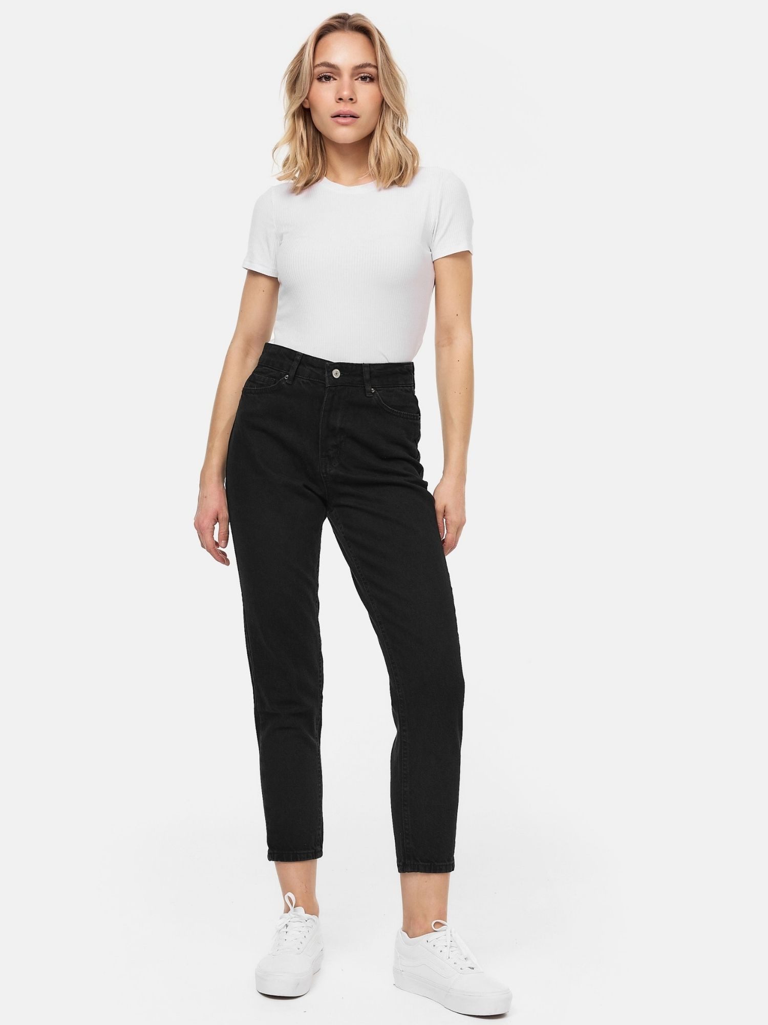 Tazzio Mom-Jeans F129 Mom Fit Schnitt, High Waist, lockere Passform, Tapered Leg
