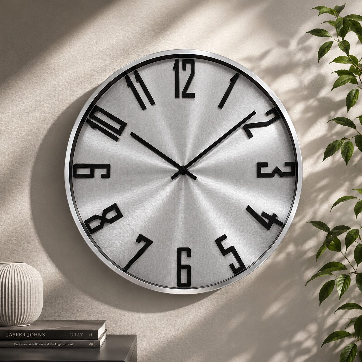 K&L Wall Art Wanduhr Metalluhr modern Aluminium Wanduhren ohne Ticken (Quarz Uhrwerk ohne Tickgeräusche)