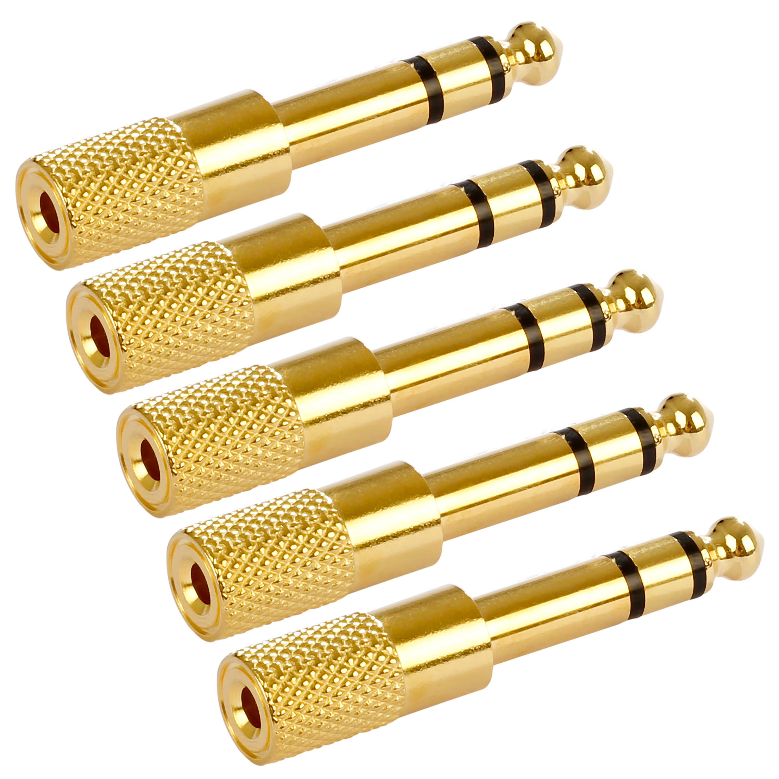 Poppstar Klinkenkupplung Audio-Adapter 6,35-mm-Klinke zu 3,5-mm-Klinke, Audio Adapter Kupplung zum Koppeln von Klinkenkabel / Stereo Aux Kabel