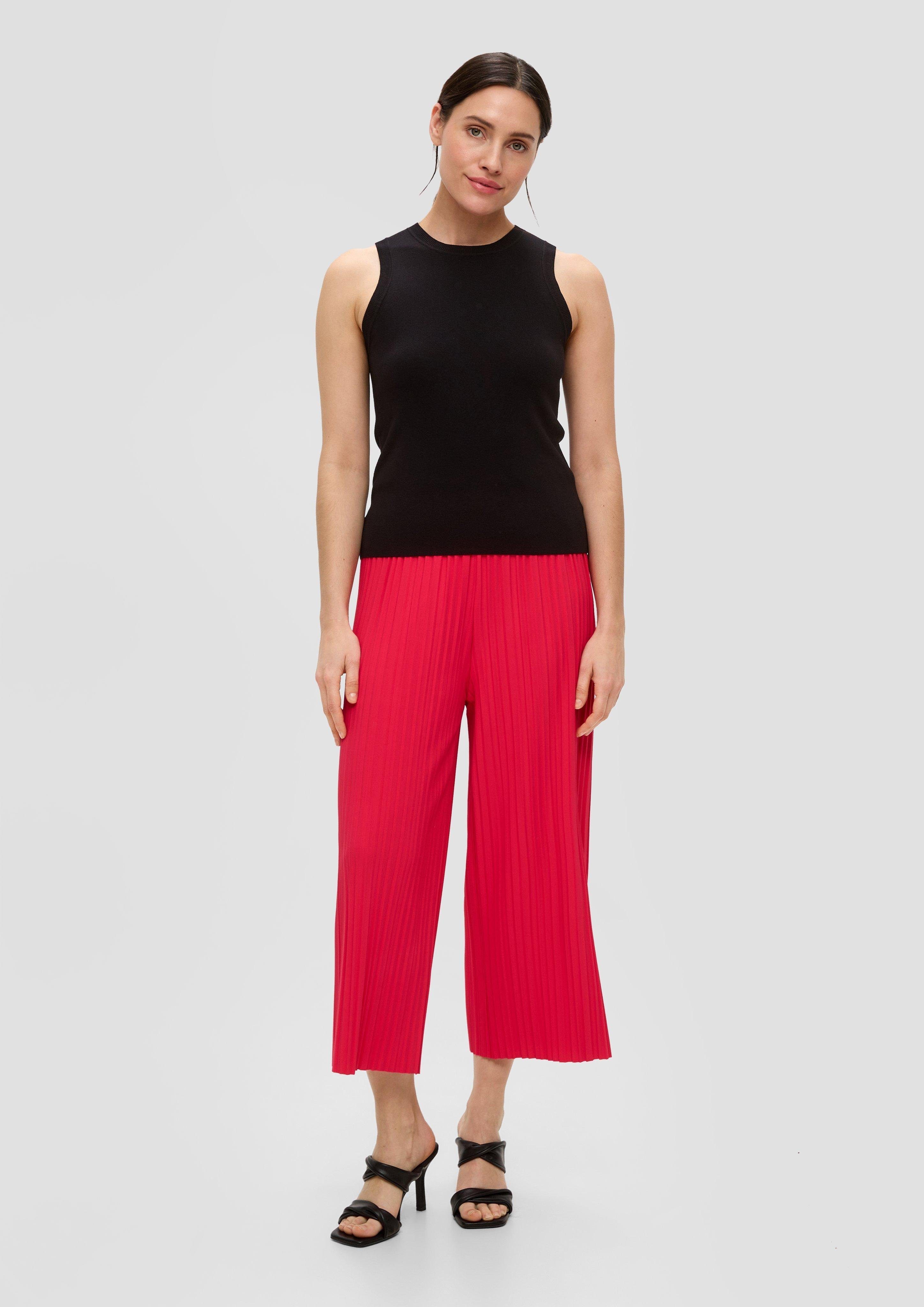 s.Oliver BLACK LABEL 7/8-Hose Culotte mit Plisséefalten