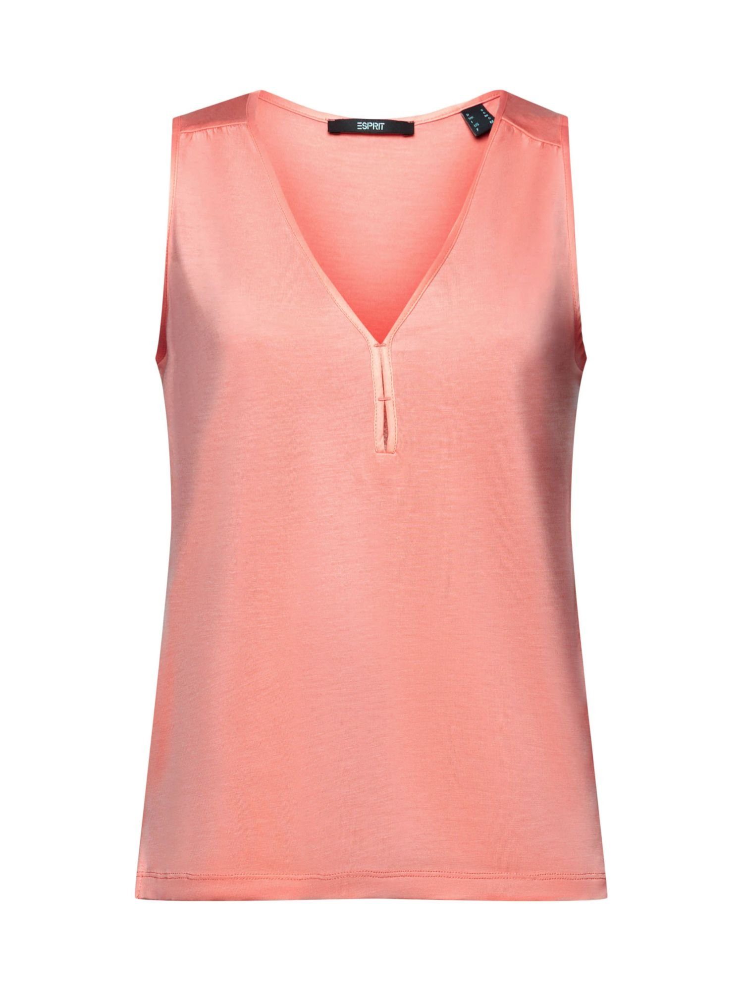 Esprit Collection T-Shirt Top aus Jersey, TENCEL™ Lyocell (1-tlg) CORAL