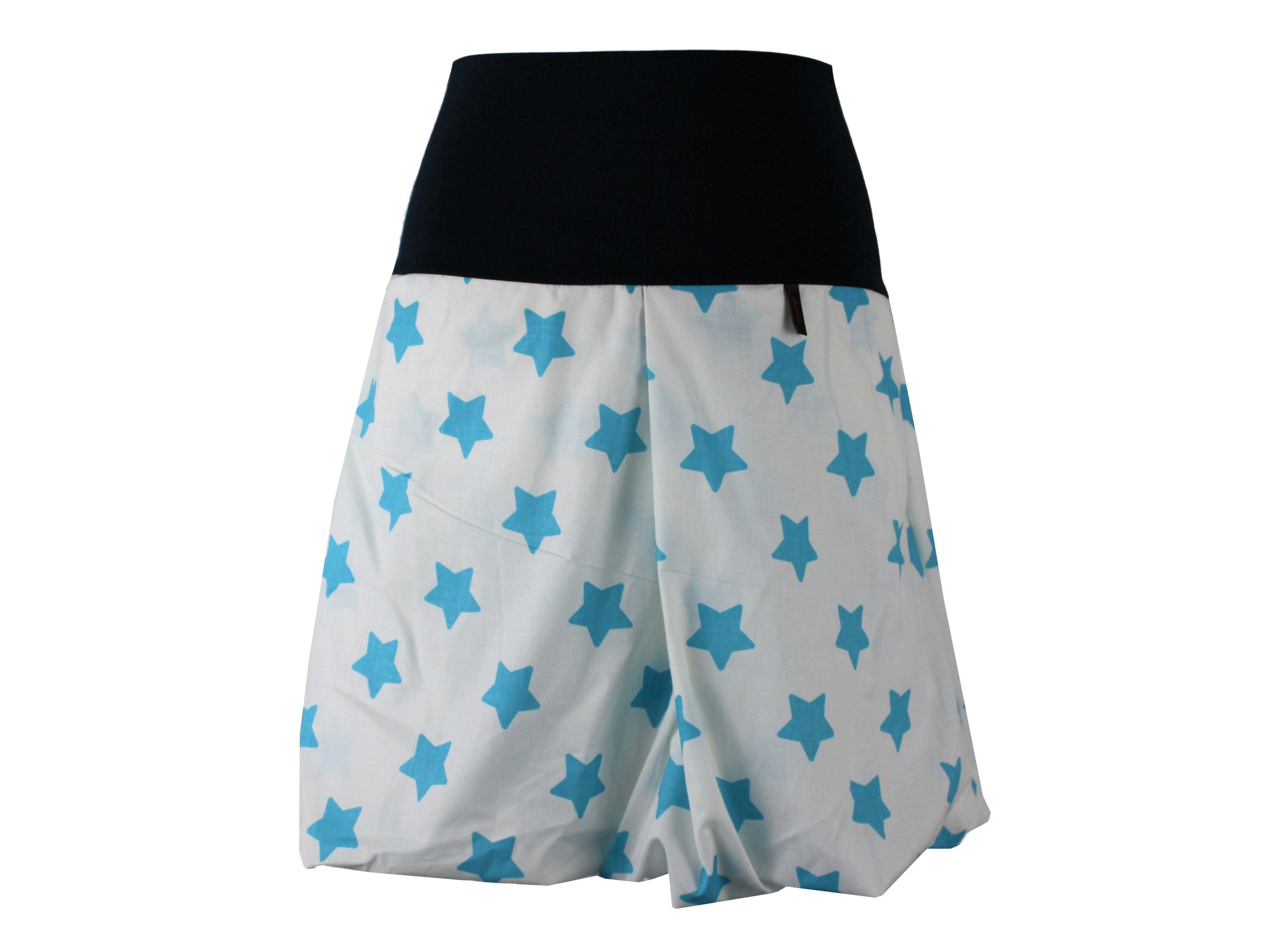 51cm Baumwolle elastischer design Bund Blau Ballonrock Weiß dunkle Sterne