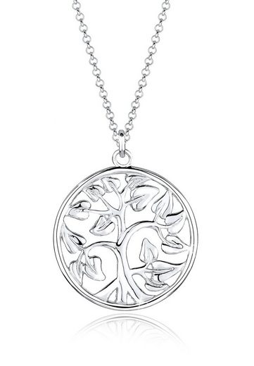 Elli Kette mit Anhänger »Tree of Life Lebensbaum Floral 925 Silber«