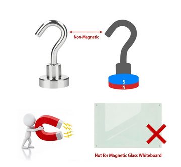 Homewit Wandhaken Magnet Haken Super Starker Neodym Magnetische Halter, (Set, 16-St., Neodym Magnet Haken), Dreifach beschichtetem Neodym-Material