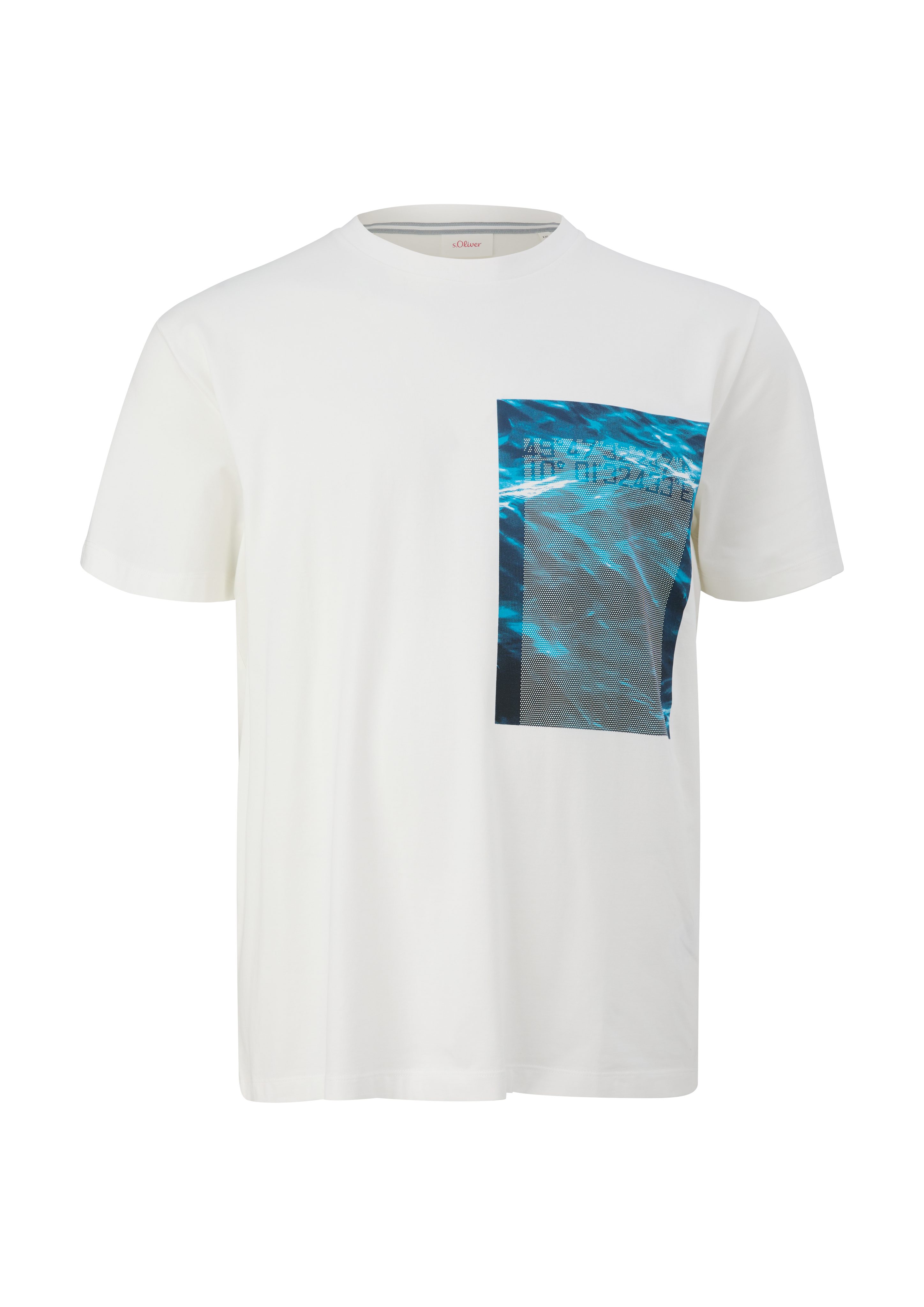 T-Shirt Kurzarmshirt s.Oliver Baumwollstretch aus weiß