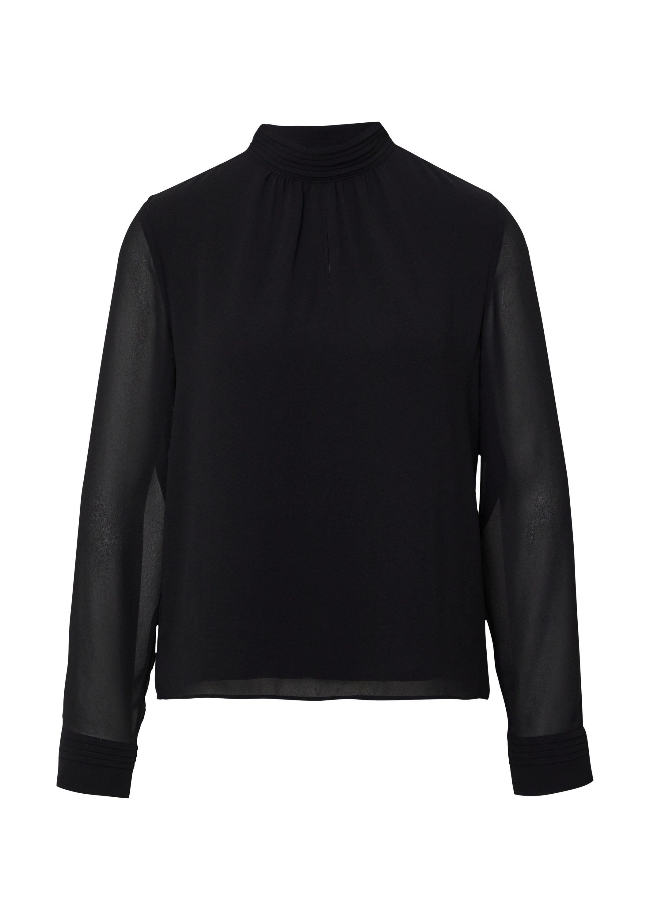 s.Oliver Langarmbluse Bluse Chiffon-Bluse mit Futter und gerafftem Kragen günstig online kaufen