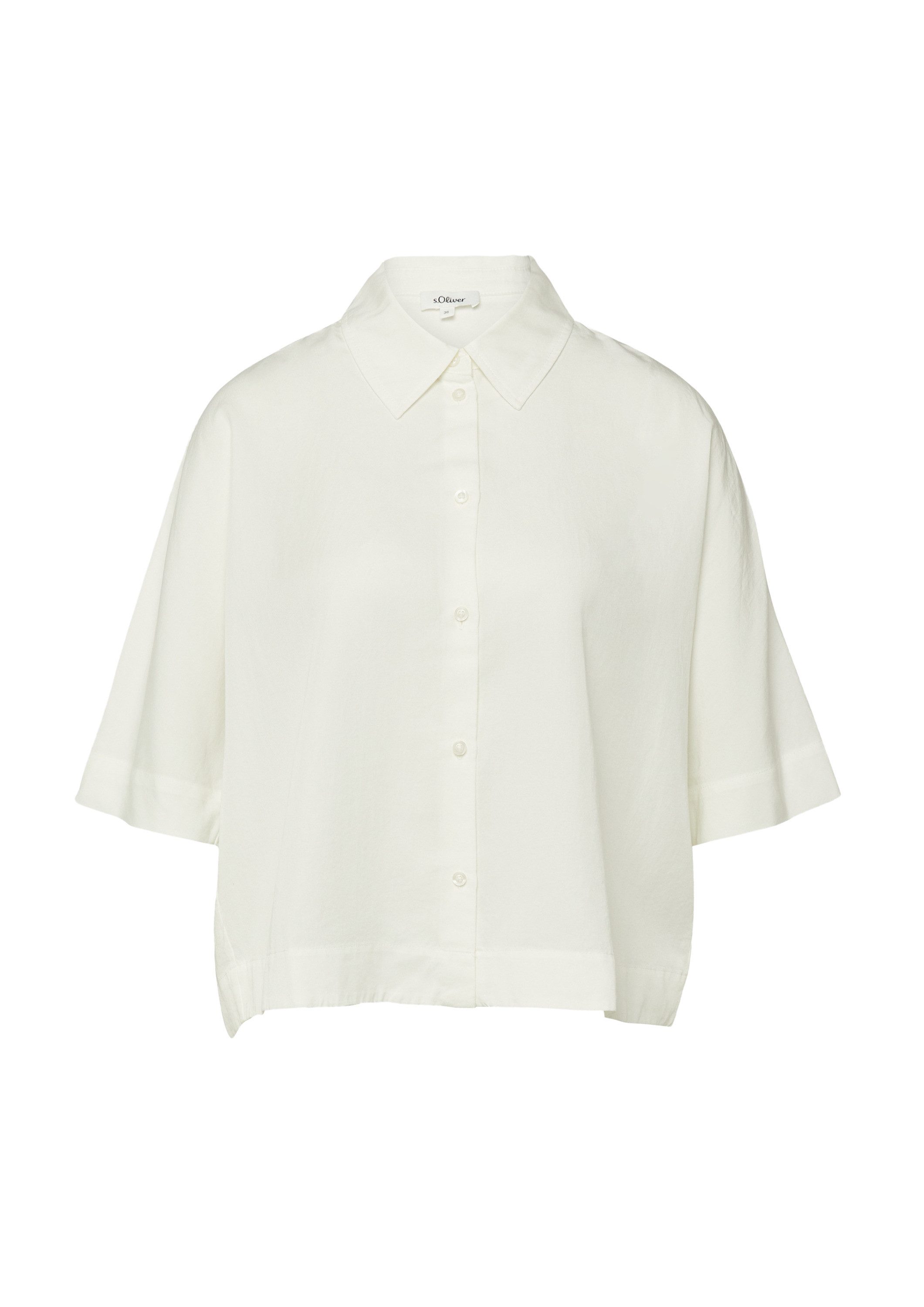 s.Oliver Kurzarmbluse Bluse Fließende Lyocellbluse