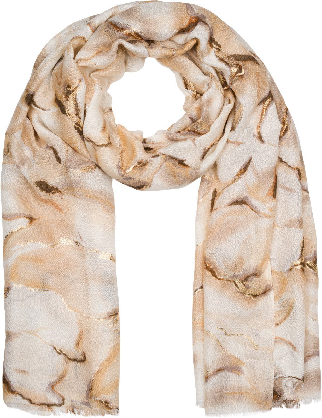 styleBREAKER Modeschal Schal Marmor Muster Metallic Akzente, (1-St) günstig online kaufen