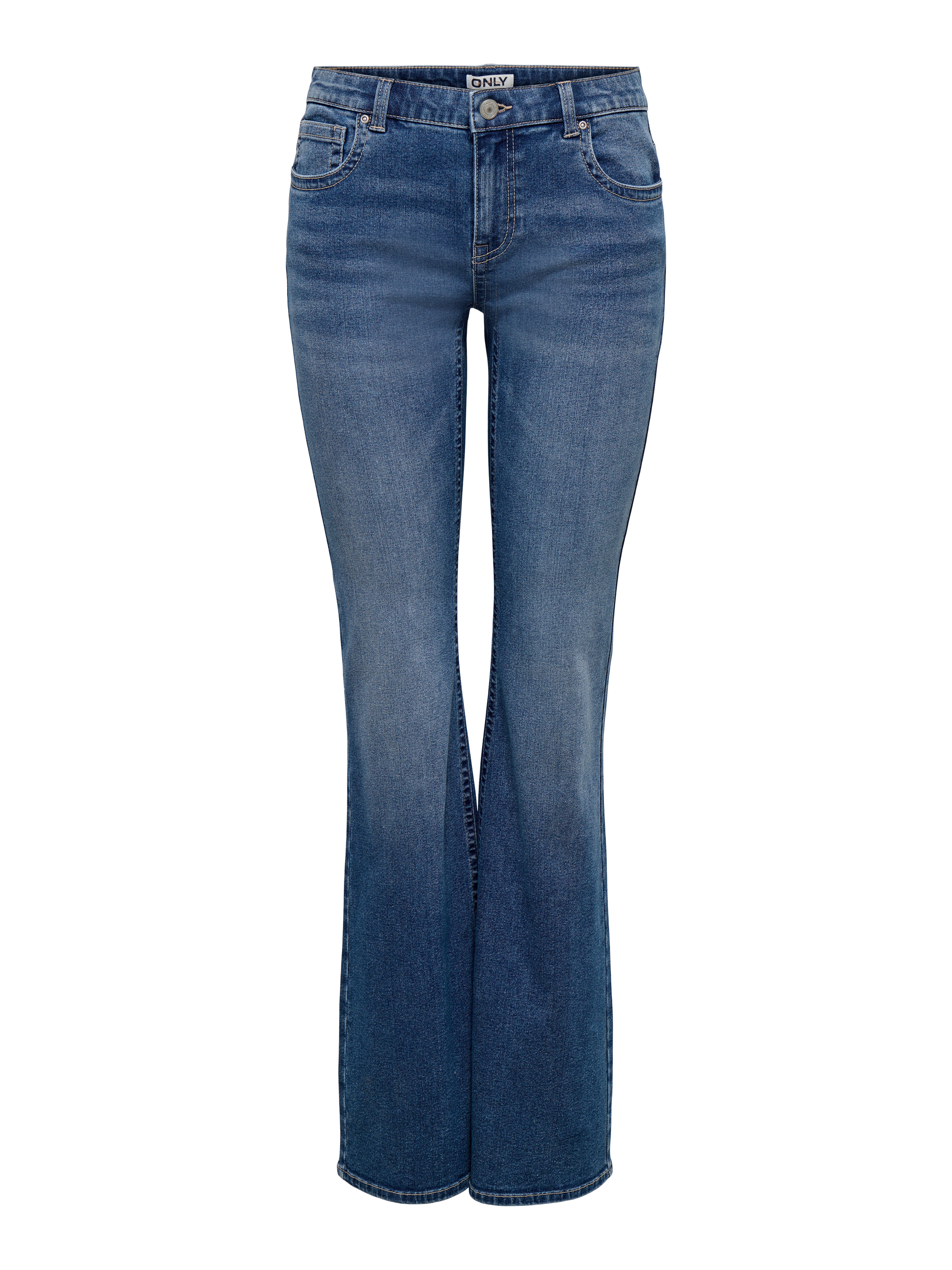ONLY Bootcut-Jeans ONLPHOEBE LW B-POC FLARE DNM PIM454 NOOS Baumwollmischung, bootcut fit