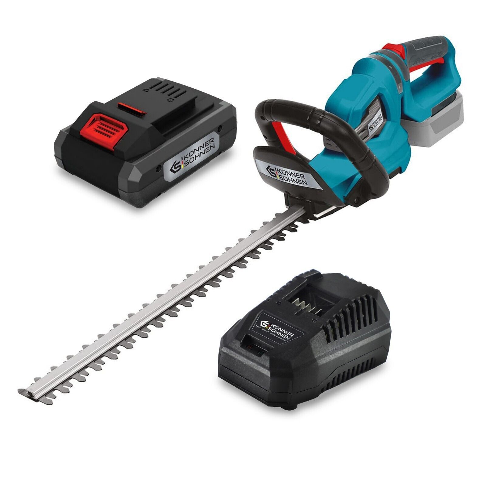 Könner & Söhnen Akku-Heckenschere KS HT-20V + KS C45A + KS 20V4-2, (1 St)