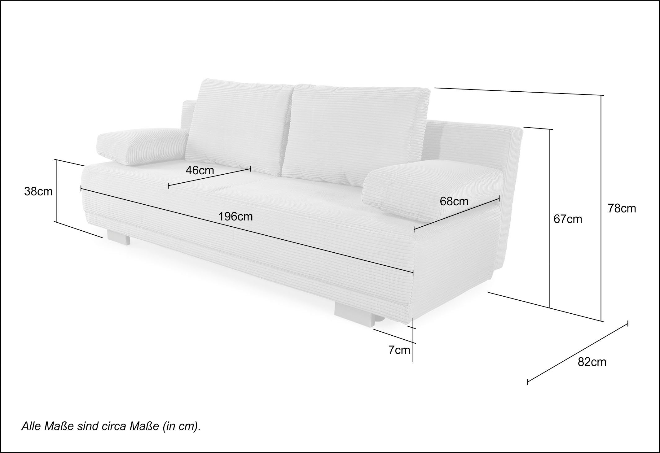 Jockenhöfer Gruppe Schlafsofa Luzio, inklusive Bettfunktion und viel Stauraum