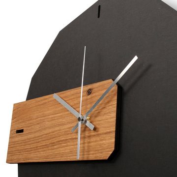 Kreative Feder Wanduhr Designer-Wanduhr „Modern Style“ aus Holz (ohne Ticken; Funk- oder Quarzuhrwerk; elegant, außergewöhnlich, modern)