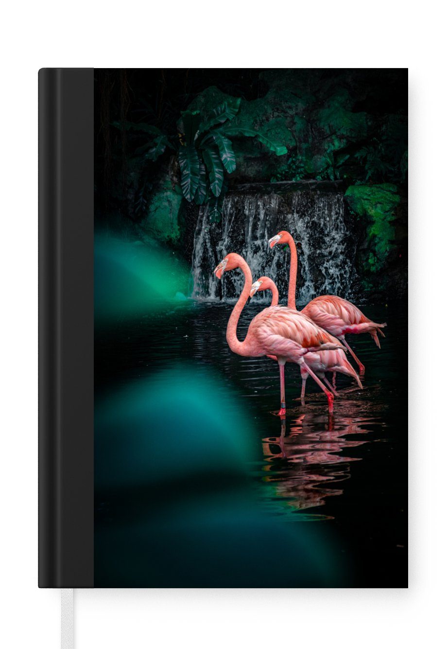 MuchoWow Notizbuch Flamingo - Park - Singapur - Sommer, Journal, Merkzettel, Tagebuch, Notizheft, A5, 98 Seiten, Haushaltsbuch