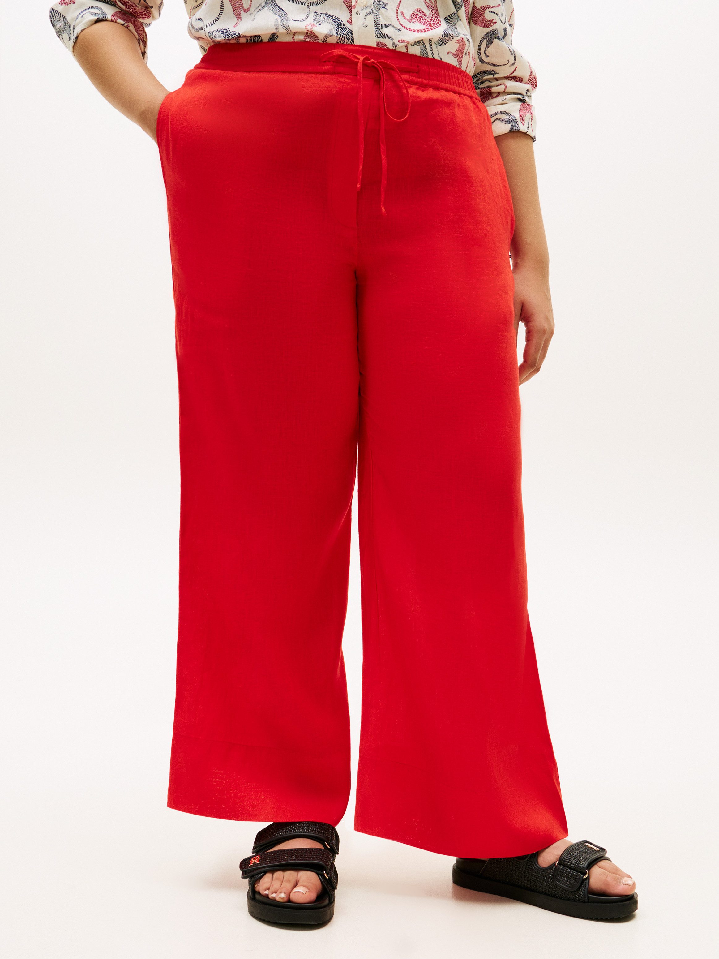 Tommy Hilfiger Curve Stoffhose CRV ESS LINEN PULL ON PANTS in großen Größen günstig online kaufen