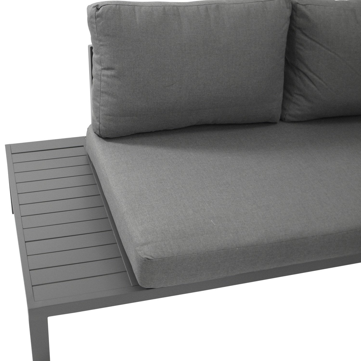 DEGAMO Gartenlounge-Set ROVIGNO, (1x Ecksofa, 1x Loungetisch), Aluminium anthrazit, mit Polstern, wetterfest