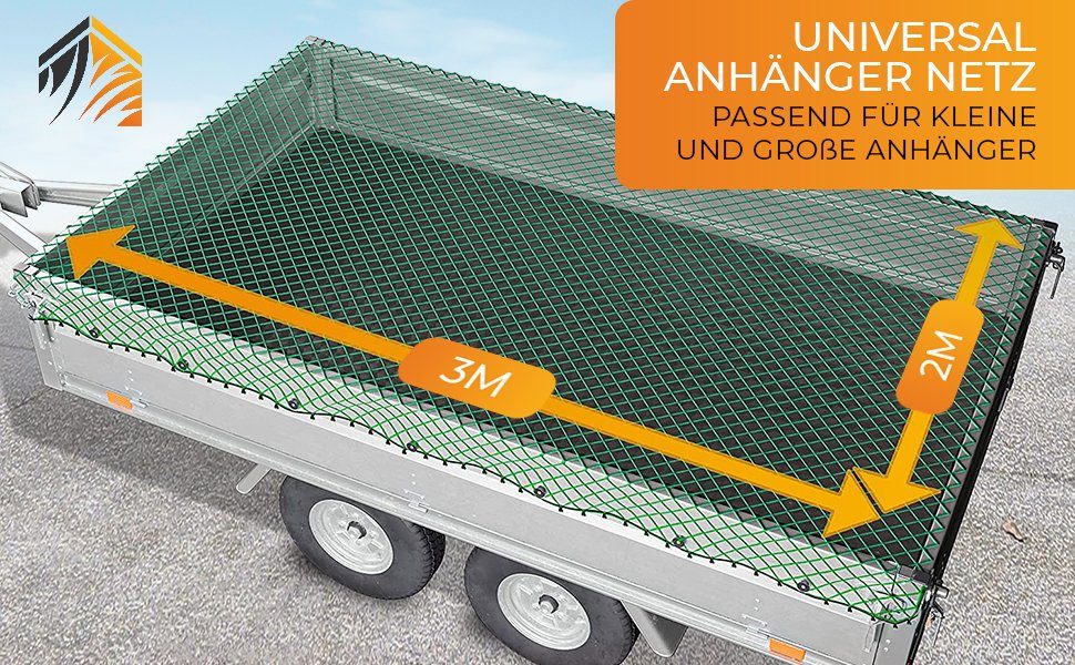 Gepäcknetz Dehnbar Anhängernetz 2x3m Ladungssicherungsnetz Transportnetz