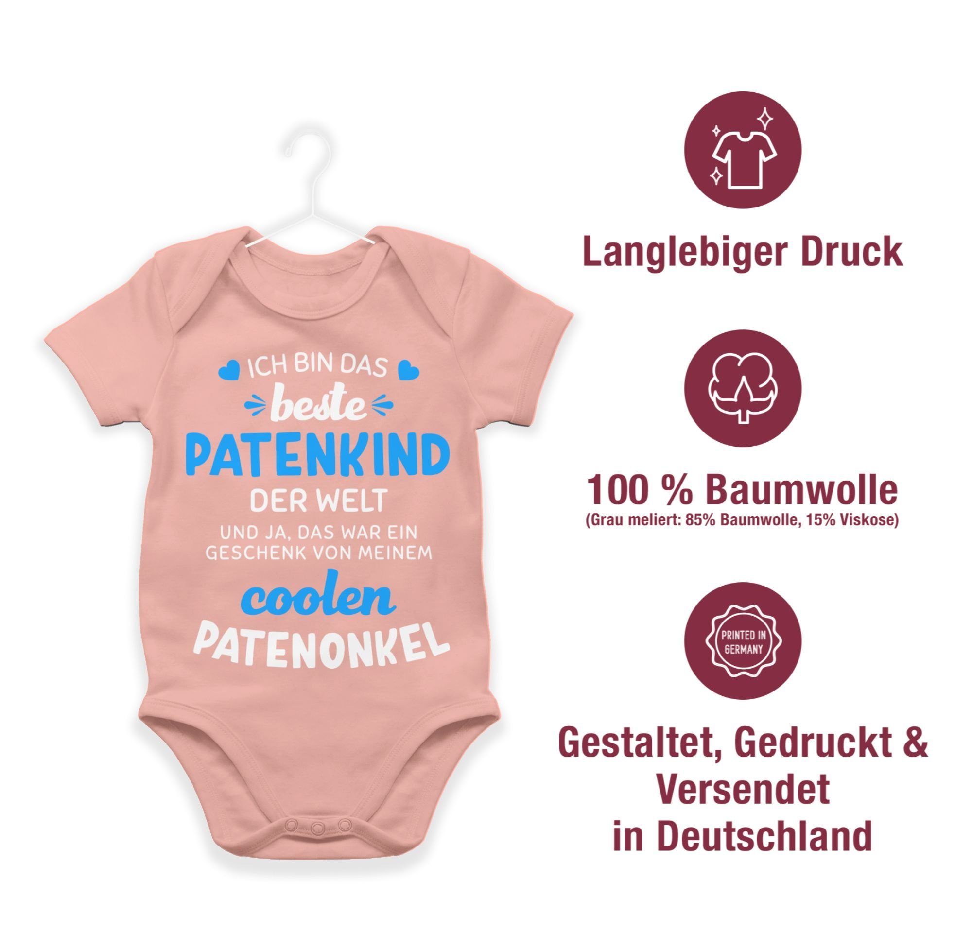 Shirtracer Shirtbody Ich bin das beste Patenkind der Welt weiß/blau Pate Patenonkel