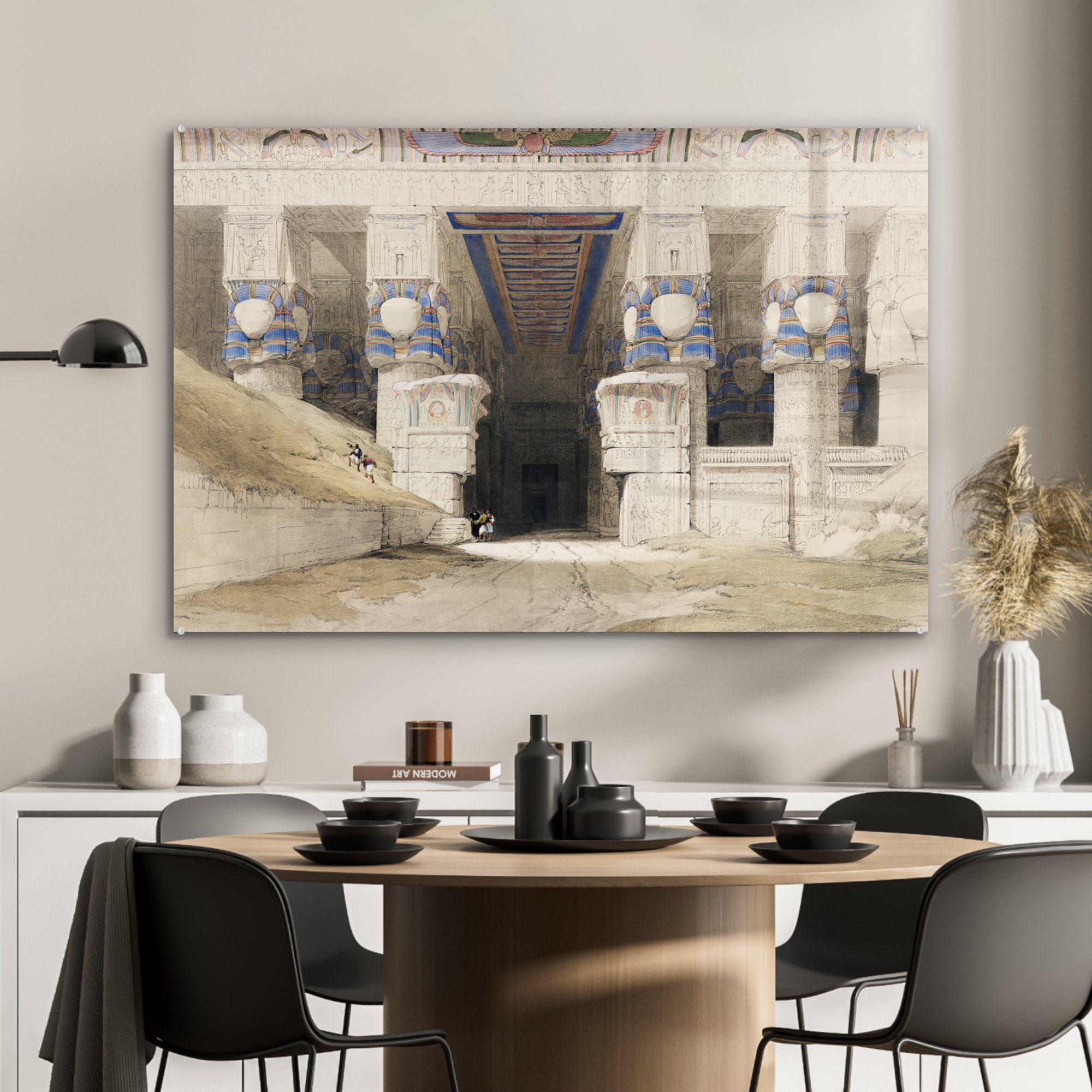 & Robert, Dendera Tempelanlagen ägyptischen eine Schlafzimmer Acrylglasbilder der David jüngsten ist St), MuchoWow - (1 Acrylglasbild Wohnzimmer