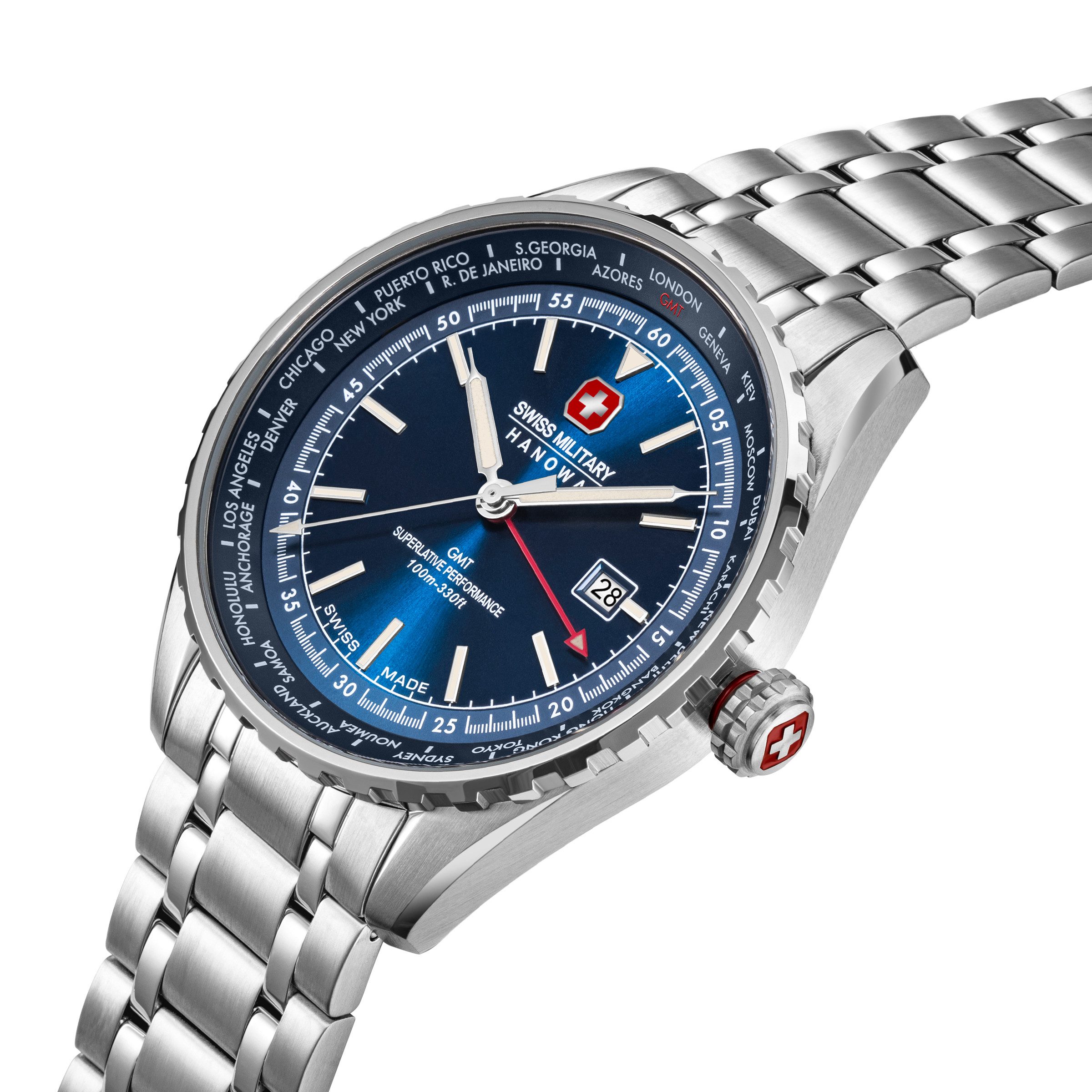Swiss Military Hanowa Quarzuhr Quarzuhr Herrenuhr 44 Quarz Herren