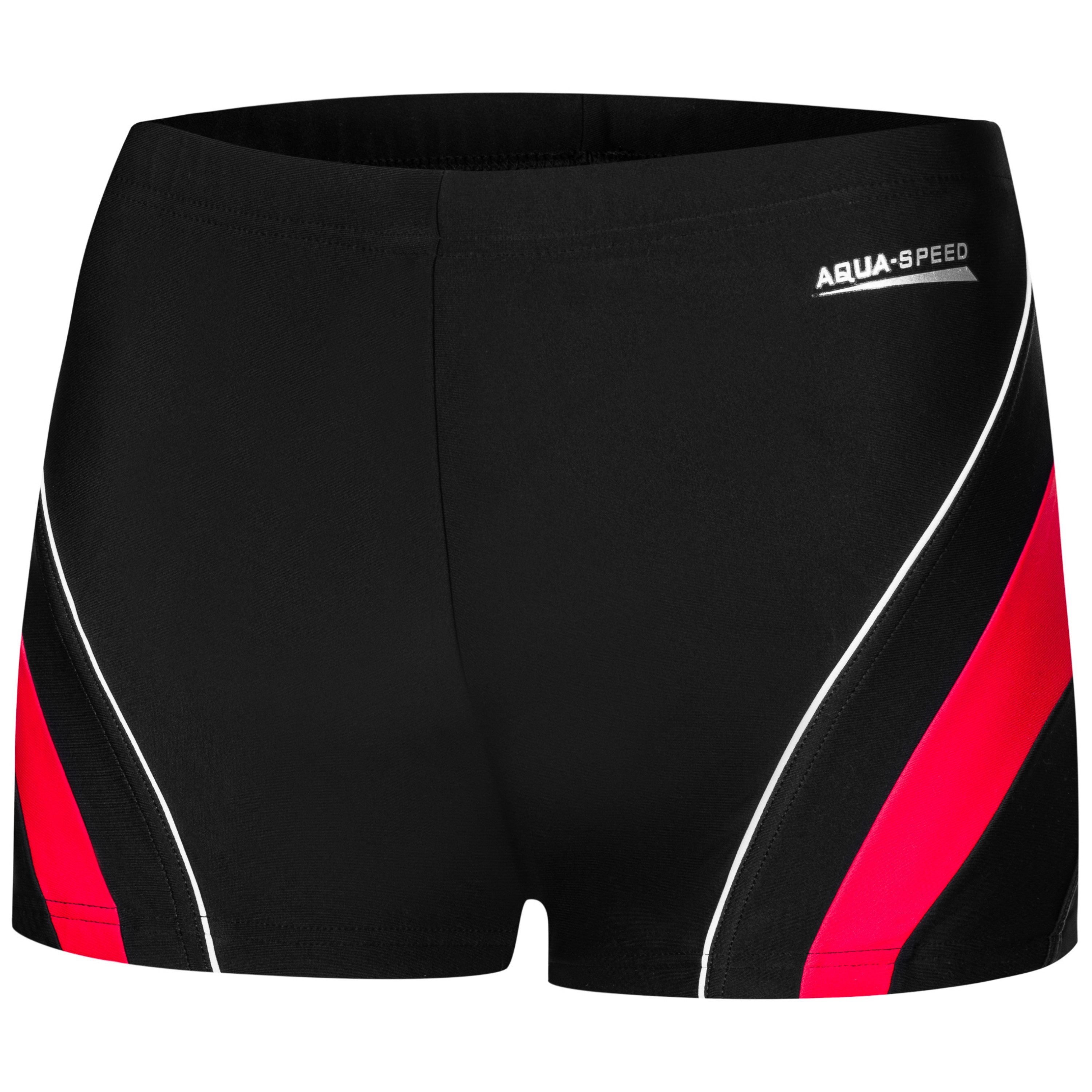 Aqua Speed Badehose Dennis Sport Swim Trunks UV Schutz Navy Orange Größe M (Athletische Swim Shorts für strukturierte Serienarbeit) Liegt eng an ohne störende Faltenbildung im Wasser