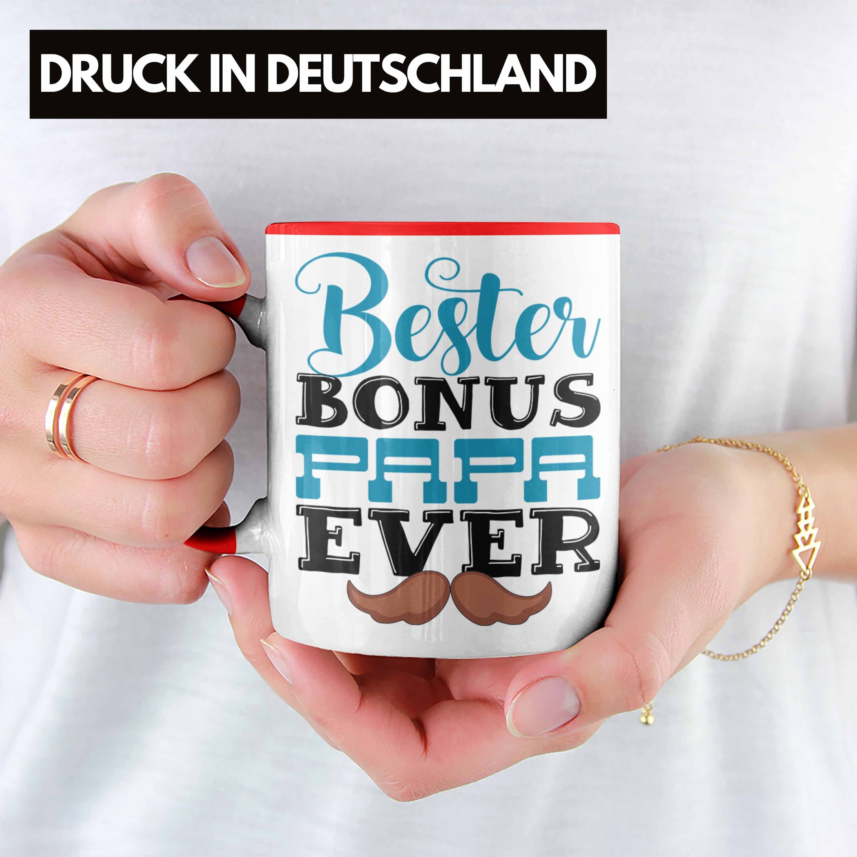 Trendation Rot Tasse Geschenk Stiefvater Bester Papa Ever Lustiges Bonus für Tasse Geschenk