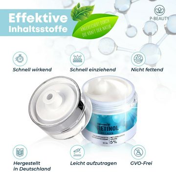 P-Beauty Cosmetic Accessories Anti-Aging-Creme Retinol Creme Anti-Falten mit Hyaluronsäure Kollagen Aloe Vera, 1-tlg.