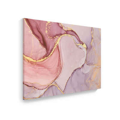 WallSpirit Leinwandbild "Marmor Goldrosa" - XXL Wandbild, Leinwandbild geeignet für alle Wohnbereiche
