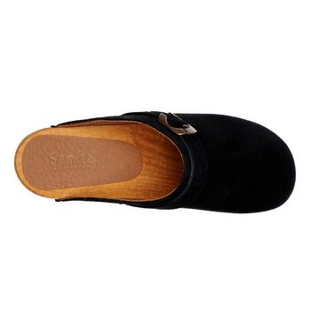 Sanita Wood-Hedi Open Clog Black Sandale