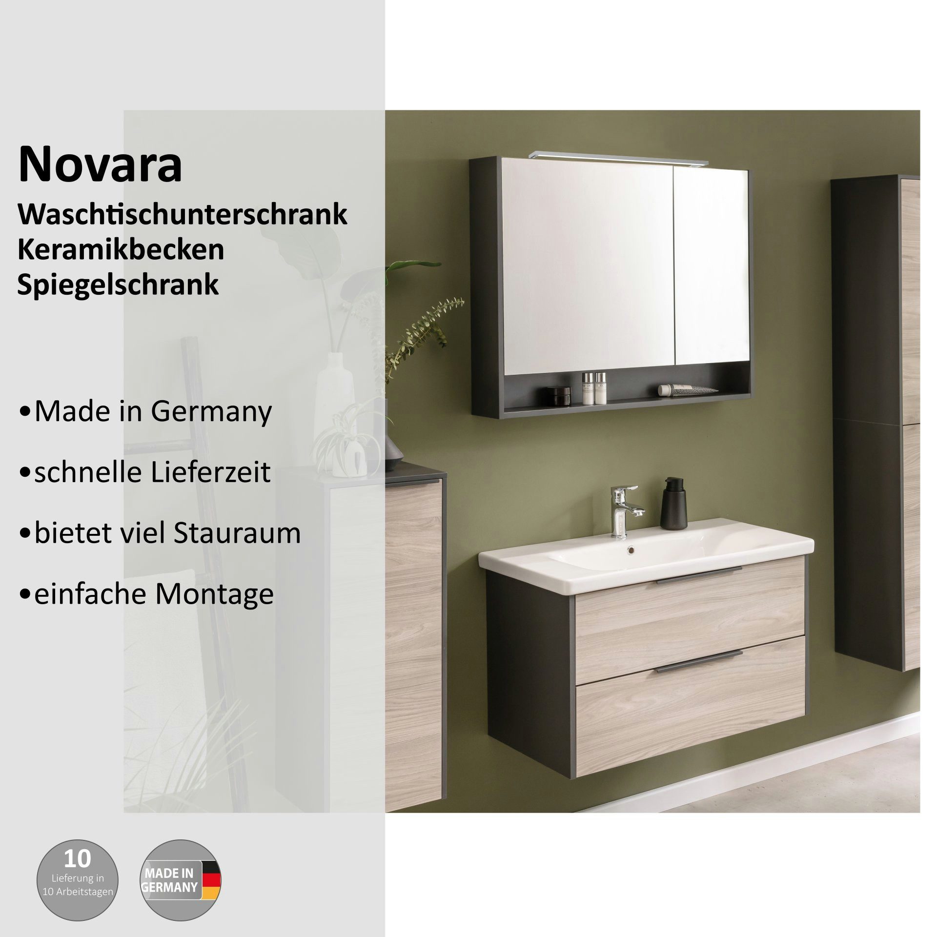 welltime Badmöbel-Set Novara