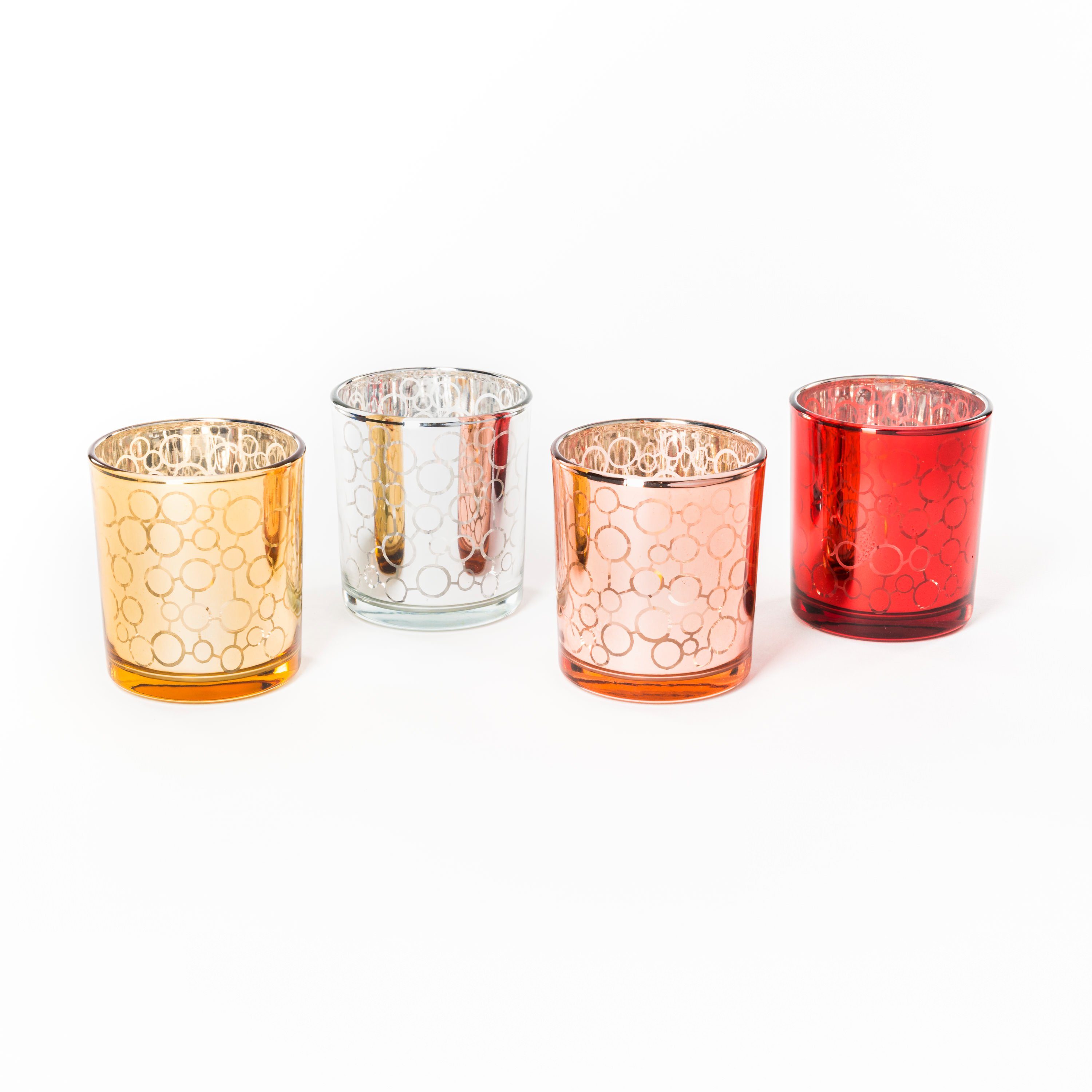 Kerzengläser (4er orientalisches Ornament-Design Glas Set), Flanacom Teelichthalter Design Orientalische -