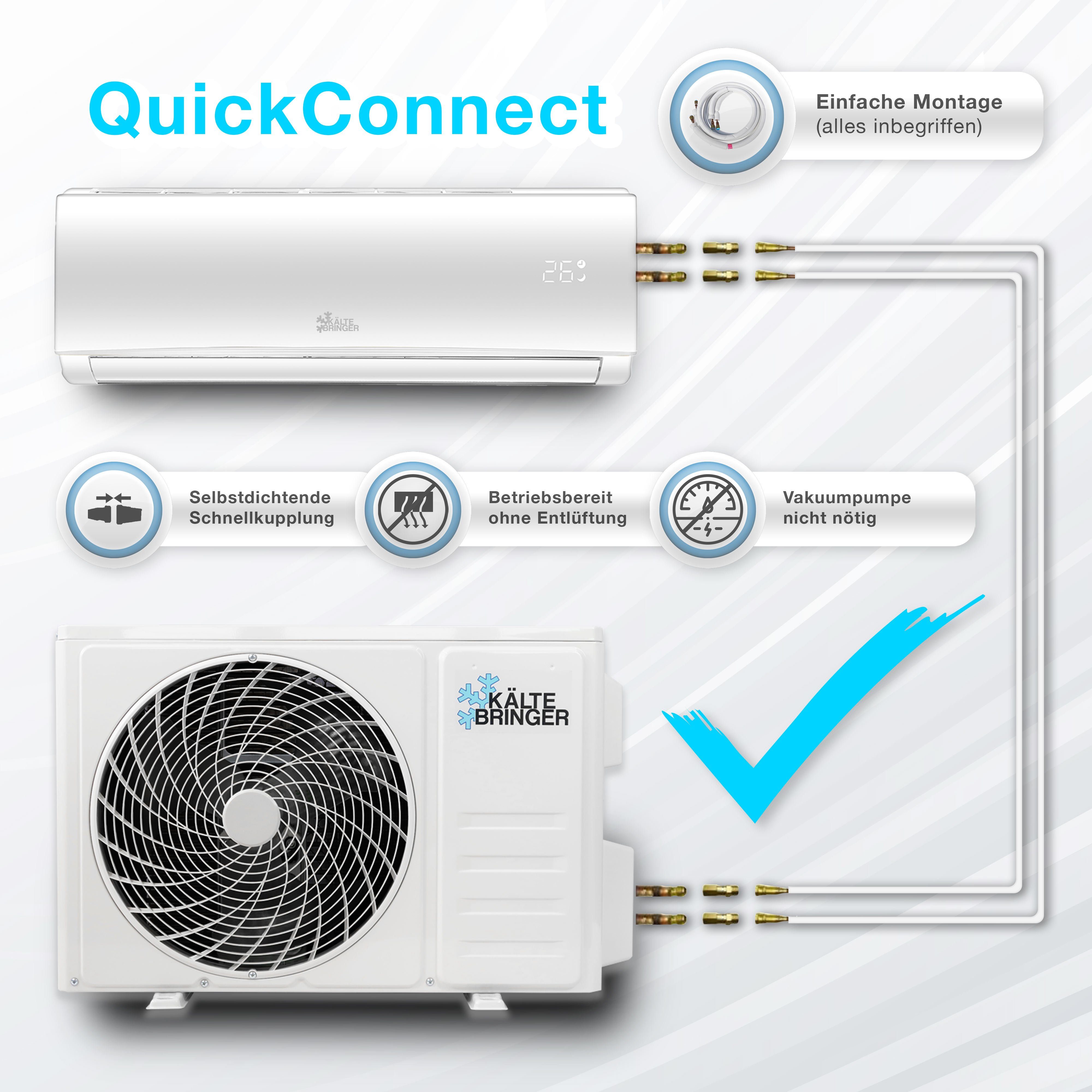 Wandhalterung Split-Klimagerät KB34-QC, Connect 3,4kW, Kältebringer Split inkl. Smart App, Set Quick Klimaanlage, Kühlen/Heizen,
