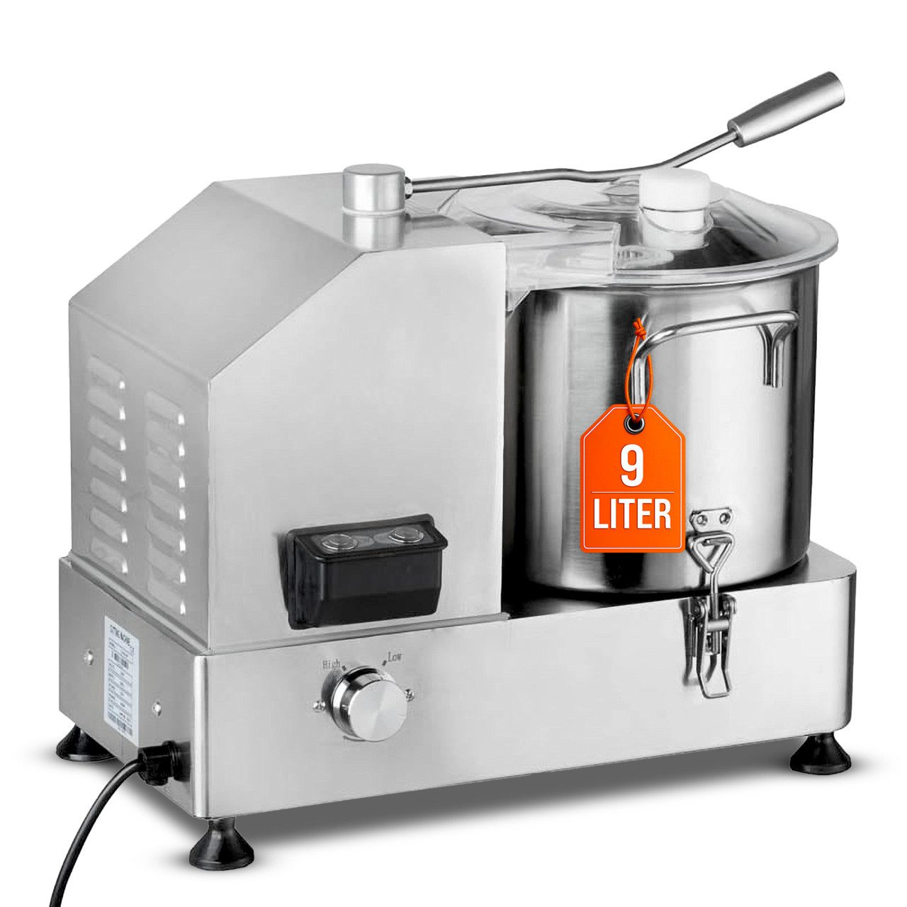 GastroHero Gemüsehacker Cutter 9 Liter leistungsstark Edelstahl Kutter Schneiden Zerkleinern, 1800 W