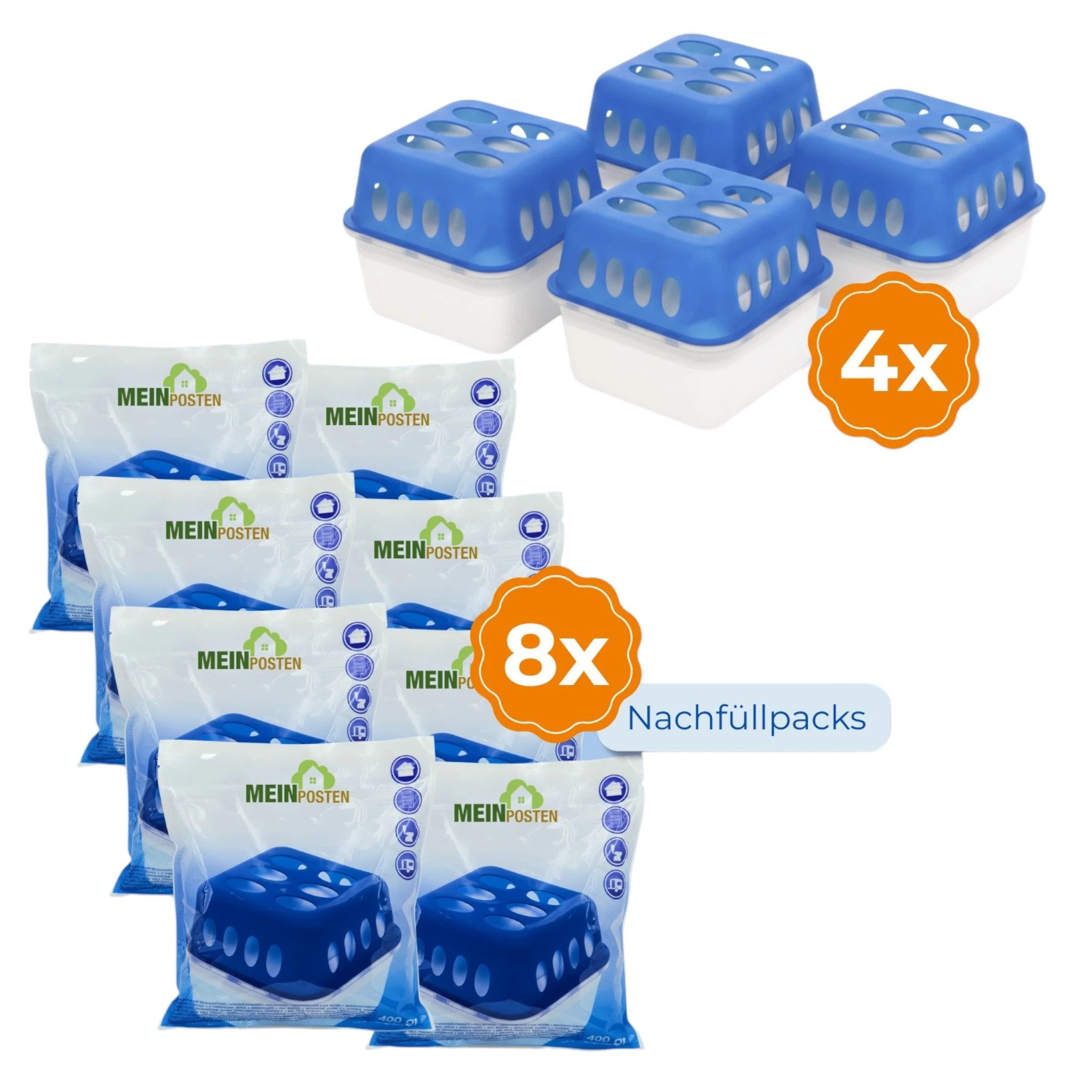 Meinposten Luftentfeuchter Raumentfeuchter 4x + 8x 400g Nachfüllpacks günstig online kaufen