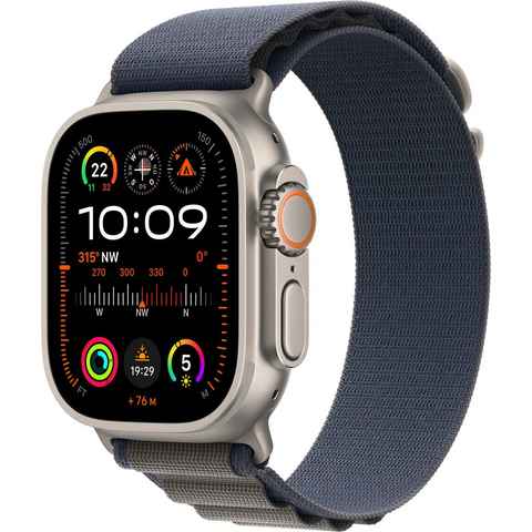 Apple Watch Ultra 2 GPS 49 mm + Cellular Titanium M Smartwatch (4,9 cm/1,92 Zoll, Watch OS 10), Alpine Loop