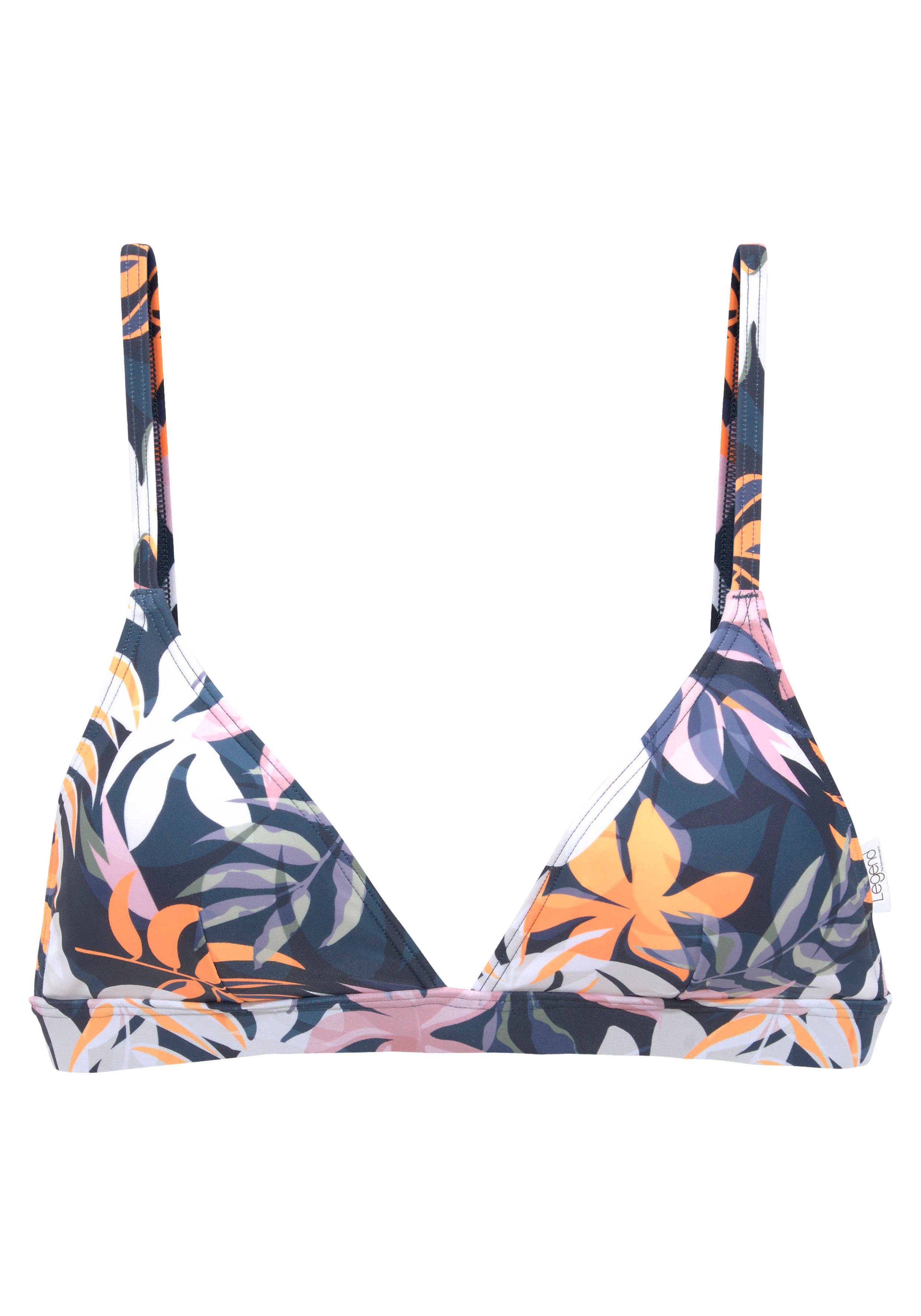 LASCANA ACTIVE Triangel-Bikini-Top Wave, mit bunten Blättern bedruckt günstig online kaufen