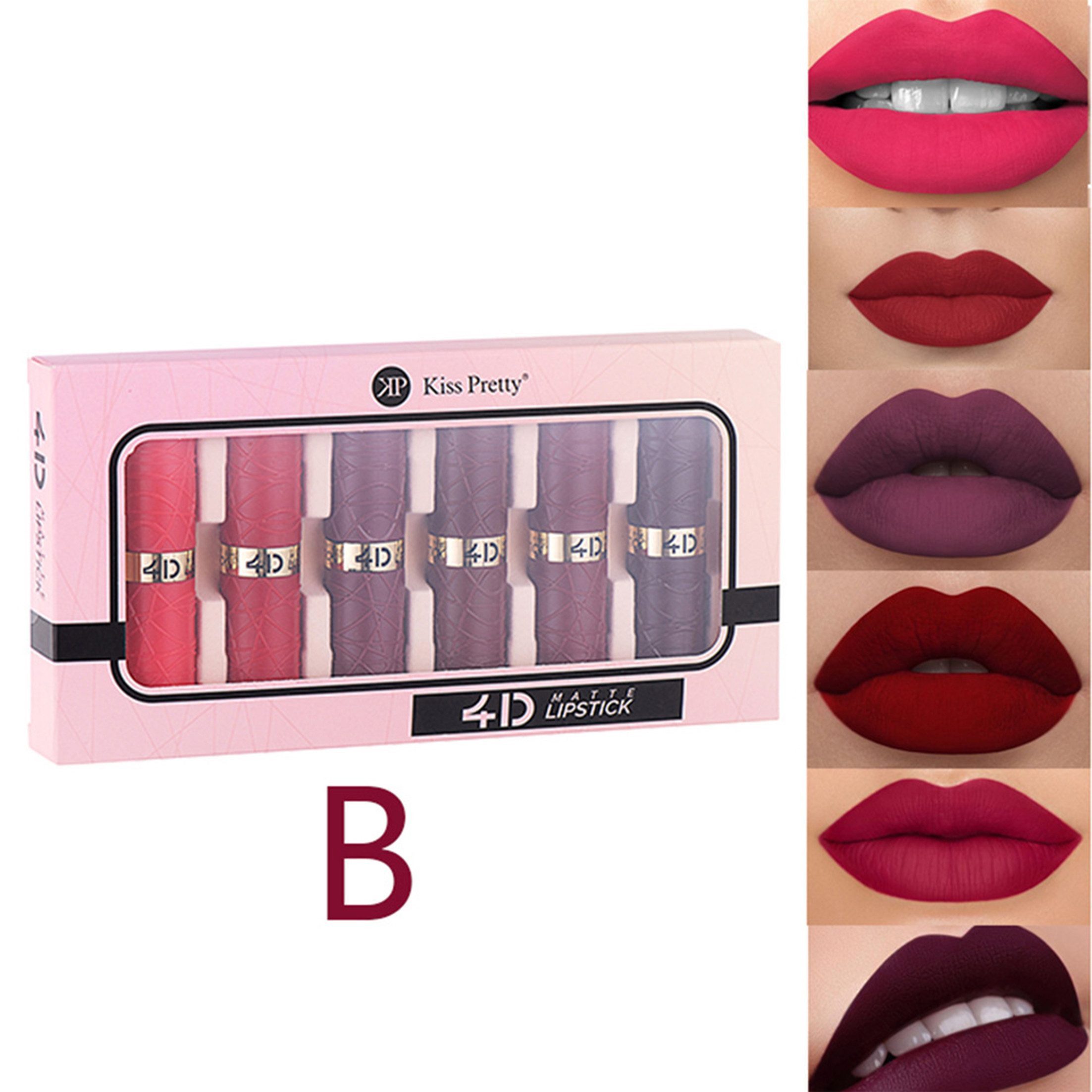 KINSI Lippenstift-Set Matt Lippenstift & Lipgloss Set - 6 Trendfarben - Lang anhaltend, Intensiv Pigmentiert - Cremig weich & Nicht Abblätternd