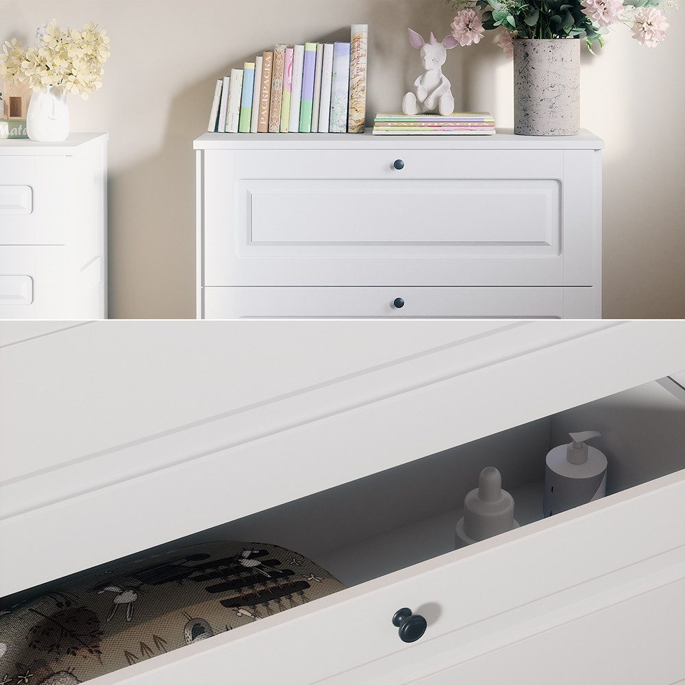 VitaliSpa® wrap chest Ajaton, white, 108 x 98 cm with 2 drawers