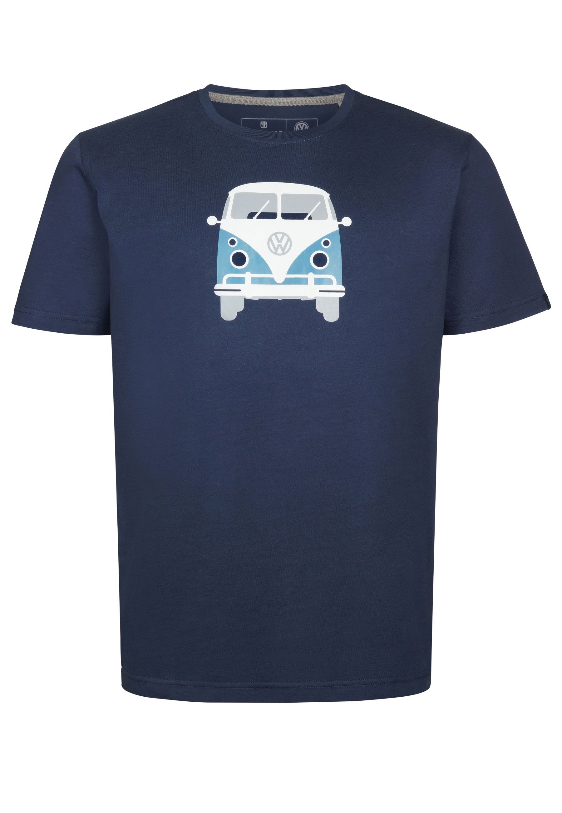 Bulli Brust darkblue VW Rücken Print lizenzierter Methusalem Elkline T-Shirt