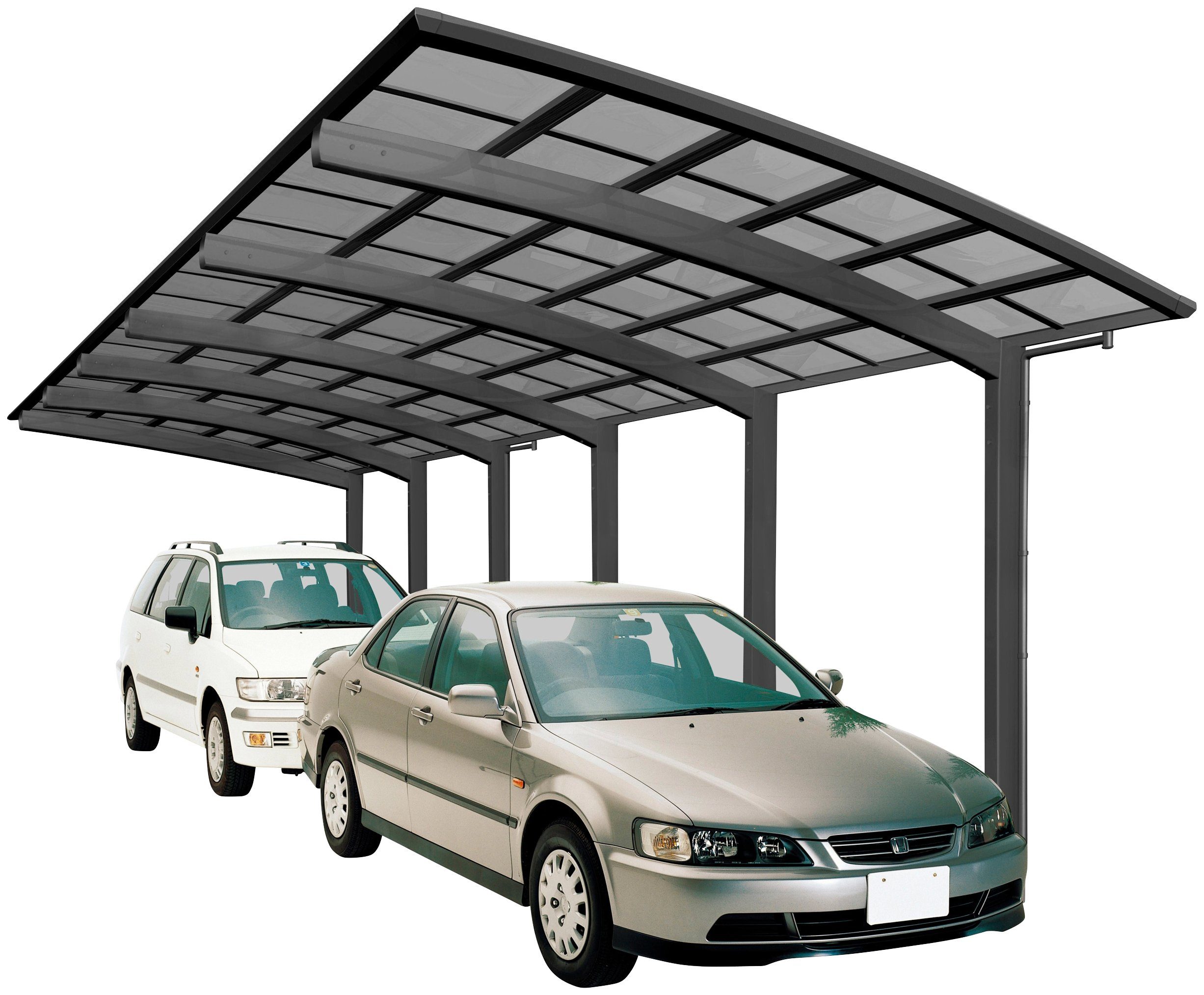 Ximax Doppelcarport Portoforte Typ 110 Tandem-schwarz, BxT: 270x983 cm, 240  cm Einfahrtshöhe, Aluminium