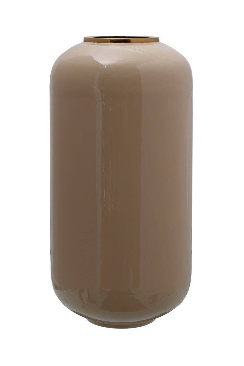 en.casa Dekovase, Kunstvolle Metallvase Elfenbein / Gold 23 x 23 x 45 cm. € 86,99