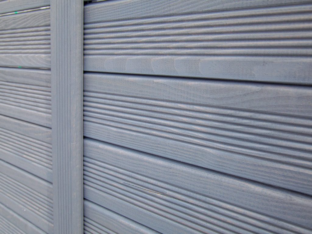Woodtex Sichtschutzelement WOODTEX Holz Sichtschutzzaun Nadelholz Grau blickdicht