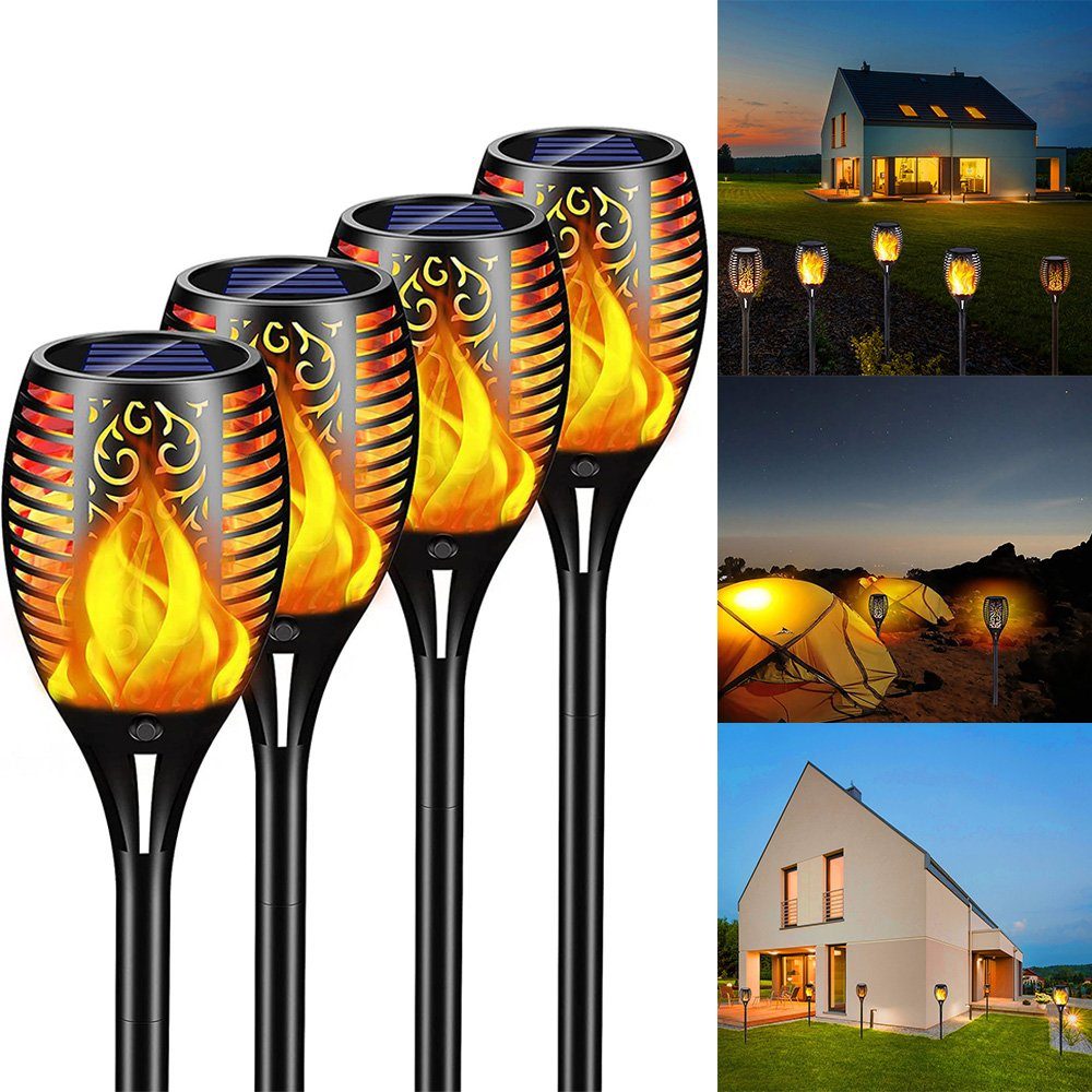 zggzerg LED Gartenstrahler 4 Stück Solarleuchten Garten Außen
