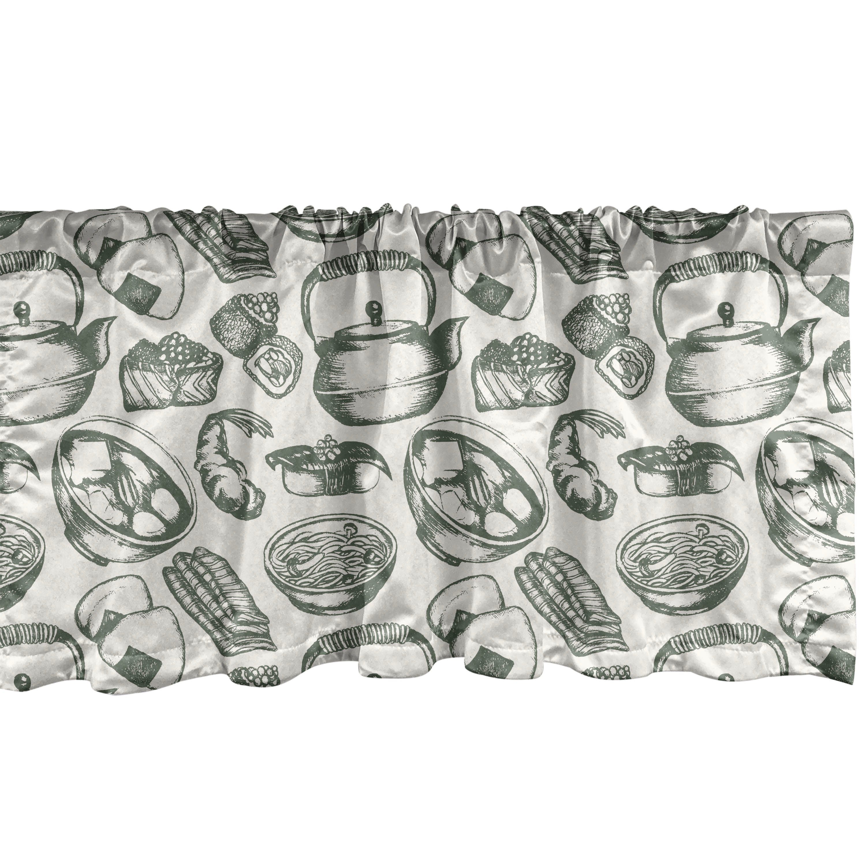 Vorhang Dekor Küche Microfaser, mit Küche für Abakuhaus, Schlafzimmer Tee Hipster Stangentasche, Scheibengardine Displays Japanische Volant